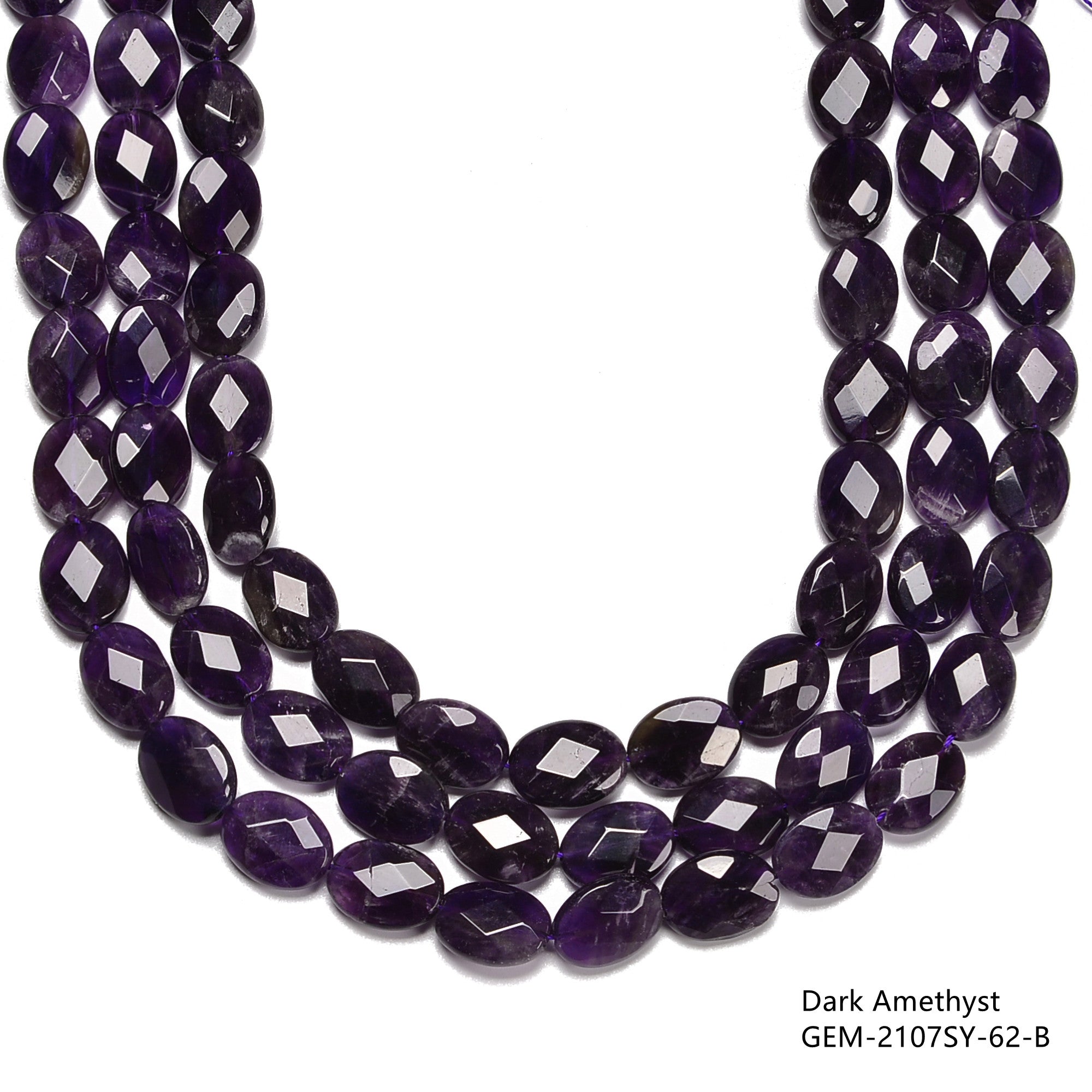 Natural Amethyst Faceted Oval Beads 12x16mm - Light & Dark Purple Gemstone Beads for Jewelry Making - 15.5 Inch Strand for Necklaces, Bracelets & DIY Crafts