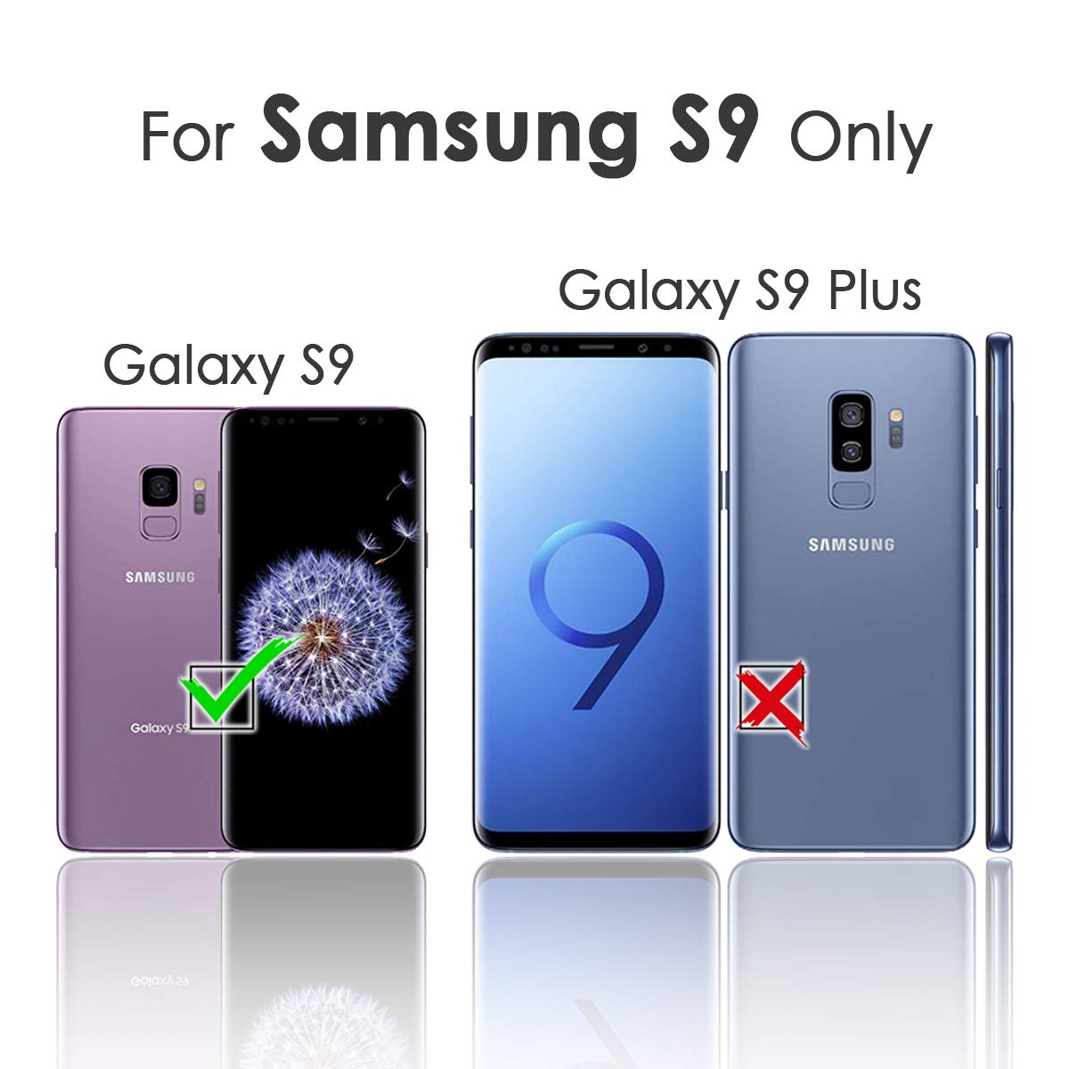 Samsung Galaxy S9 Flip Wallet Phone Case - Premium Leather Cover with Card Slots for Samsung S9 & Galaxy S9 (Model A23033) - Cool Wolf Design - Perfect for Business, Travel & Everyday Protection