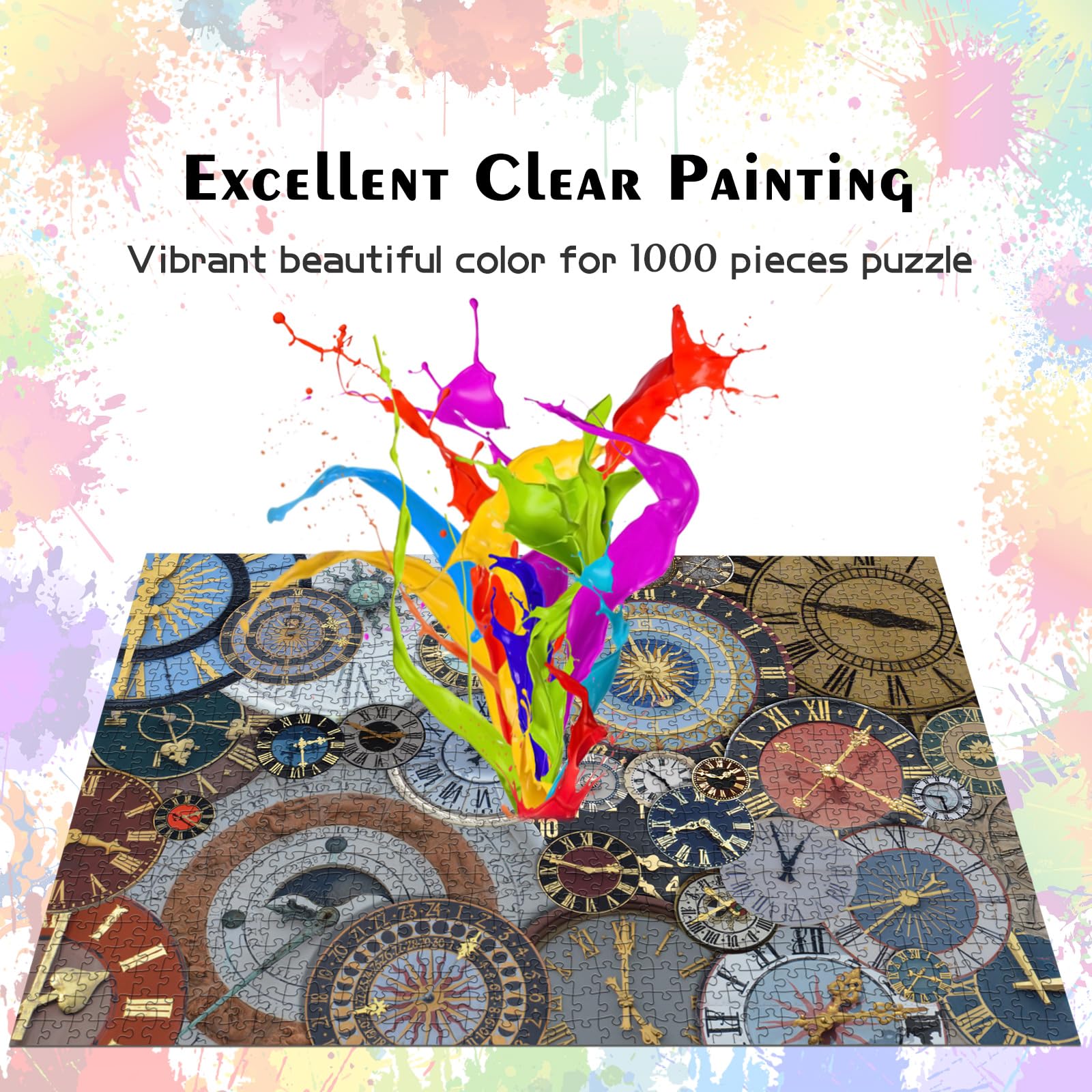 Premium 1000-Piece Jigsaw Puzzle for Adults - Clock Design with Interlocking Pieces & No Dust - Perfect for Home Decor, Birthday Gifts, and Family Game Nights (27.5