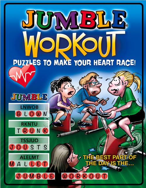 Jumble® Workout Puzzle Book - Fun Brain Teasers & Word Games to Boost Memory & Heart Rate | Perfect for Gym, Travel & Family Game Night
