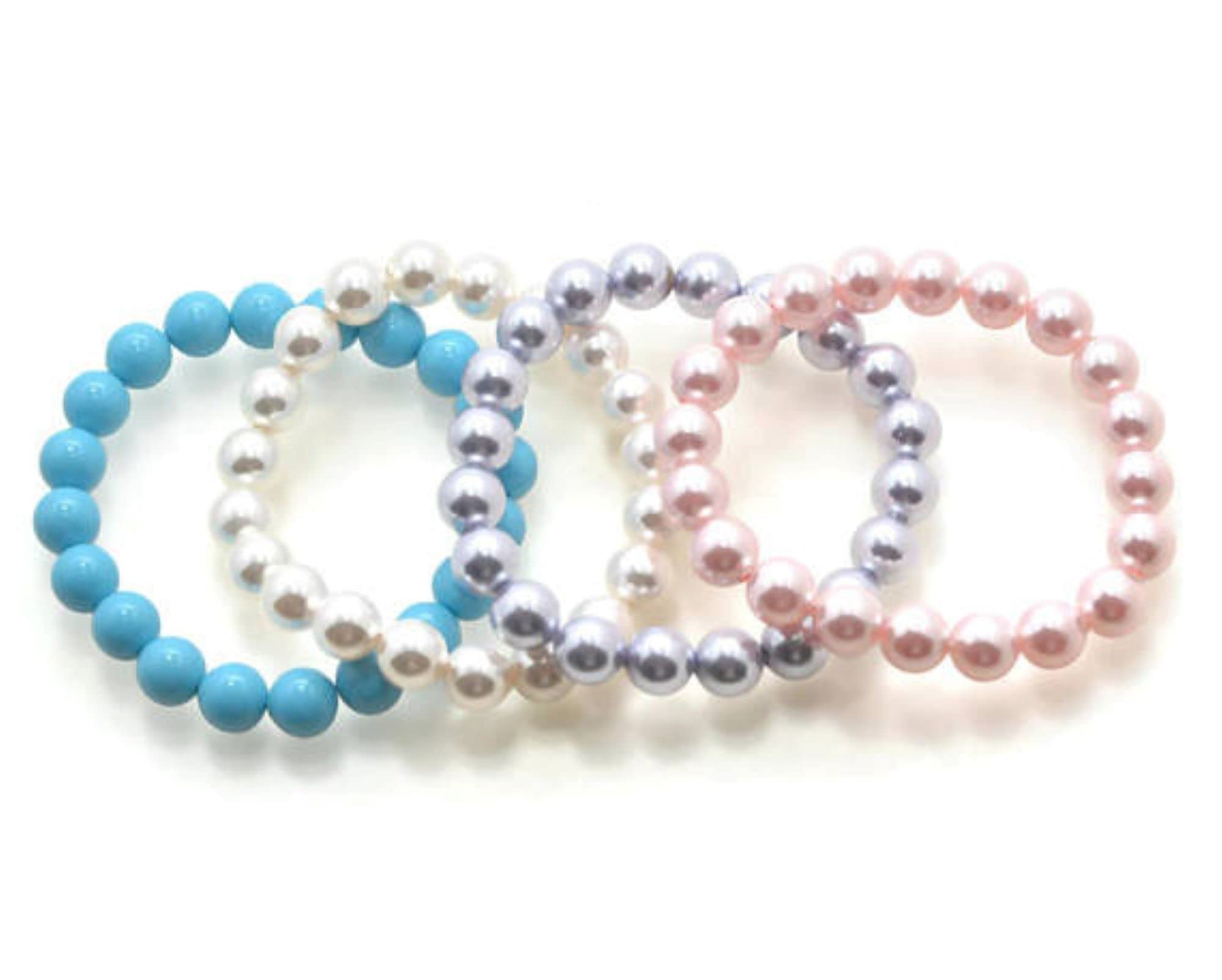 Elastic Pearl Bracelet for Women - Stretchable Flower Girl Jewelry Set, Simple & Elegant Bridal Party Bracelet - Perfect for Weddings, Proms, and Special Occasions