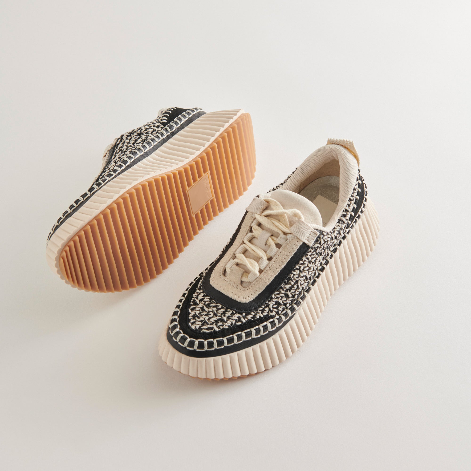 DOLEN White and Black Woven Sneakers - Lightweight Comfortable Casual Shoes for Men & Women | Perfect for Walking, Running, Gym, and Everyday Wear
