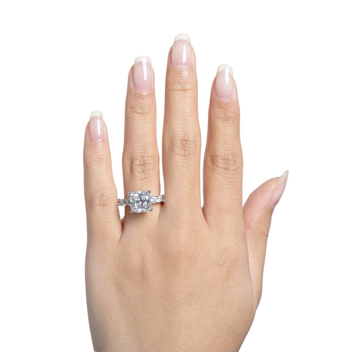 3 Carat Cubic Zirconia Sterling Silver Engagement Ring for Women - Solitaire Wedding Band, Anniversary Gift, Elegant Jewelry - Hypoallergenic & Tarnish Resistant - Perfect for Proposals, Weddings, Date Nights, Brides, Girlfriends & Wives - Ideal for Everyday Wear, Special Occasions & Romantic Surprises
