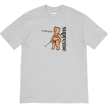 Supreme Not Sorry T-Shirt - Grey Cotton Unisex Tee for Streetwear & Casual Outfits | Trendy Graphic Top for Men & Women