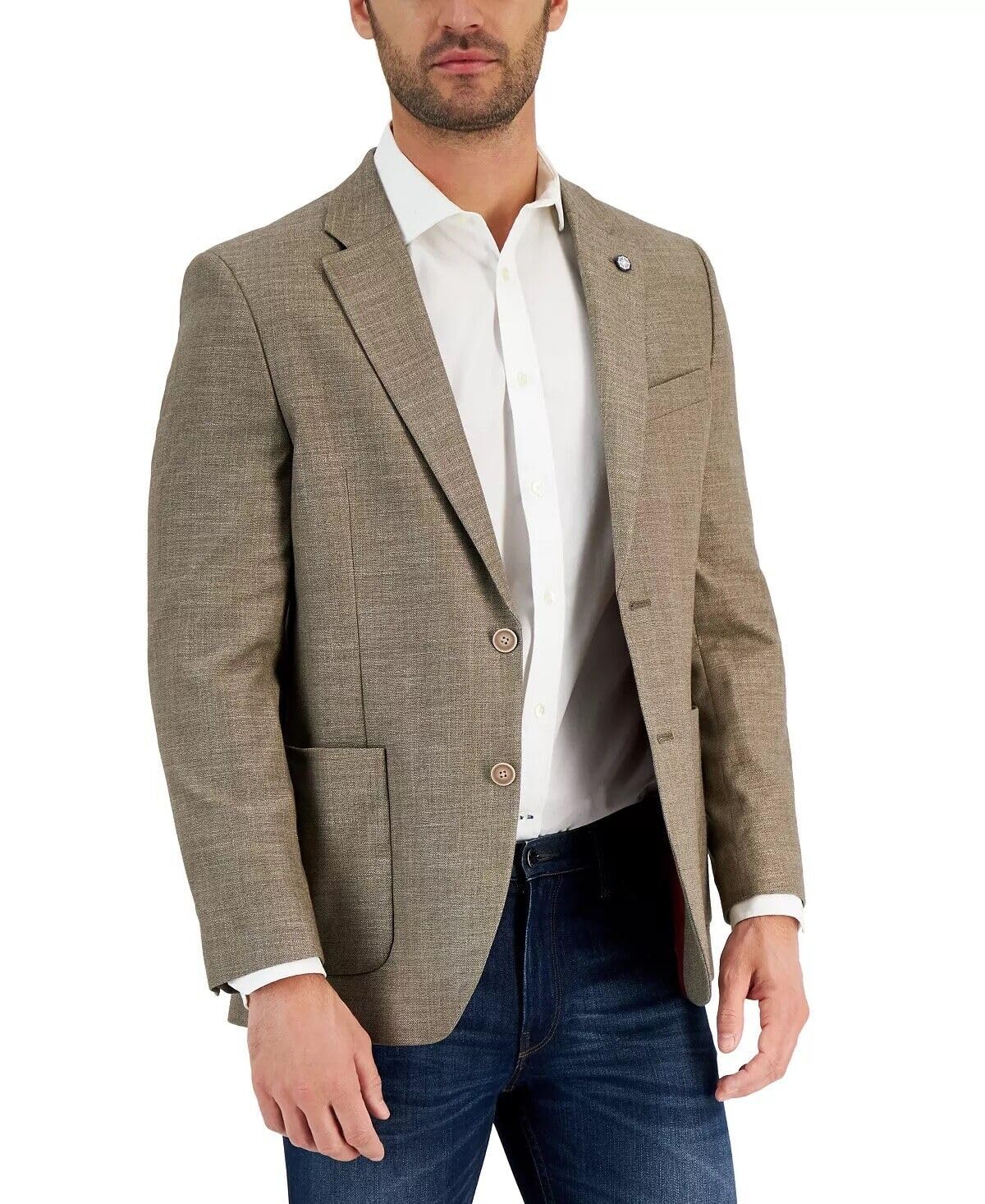 Nautica Men's Textured Sport Coat Blazer - Lightweight Stretch Comfort Fit for Business, Office & Formal Events