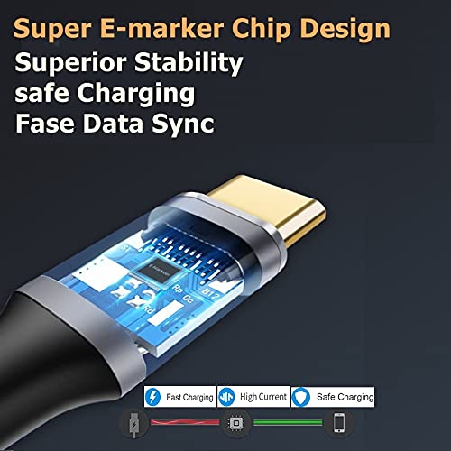 CAKOBLE USB-C to USB-C Cable 3.1 Gen2 10Gbps Fast Charging 100W PD, 4K Video Output, 3.3ft/1M Thunderbolt 3 Compatible for MacBook Pro, iPad Pro, Galaxy S21 - Perfect for Home Office, Travel & Gaming Accessories