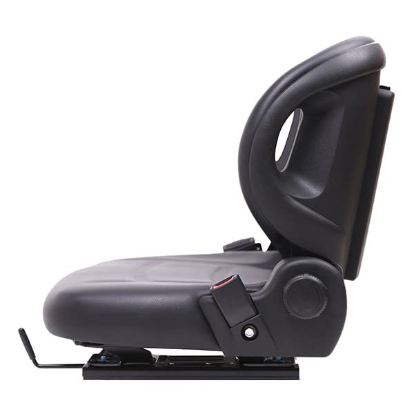 Universal Forklift Seat - Heavy-Duty Vinyl Non-Suspension with Seat Belt & Switch | Compatible with Cat, Clark, Komatsu, Nissan, Yale, Toyota, Hyster | Ideal for Warehouse, Construction & Industrial Equipment