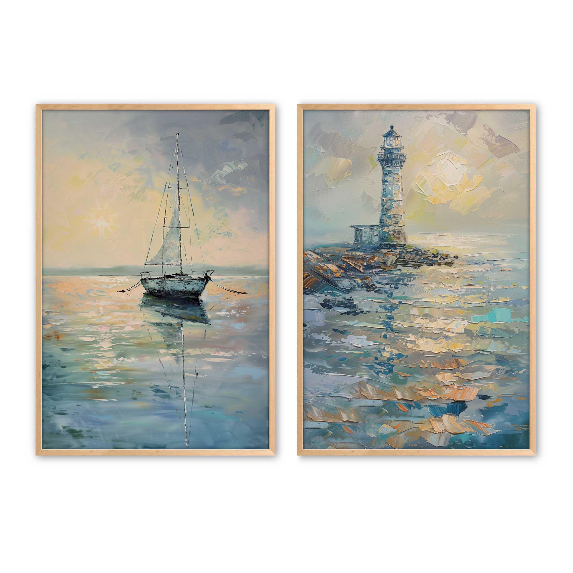 Harbor Glow Set of 2 Premium Archival Matte Paper Prints - Perfect for Home Decor, Wall Art & Office Aesthetics