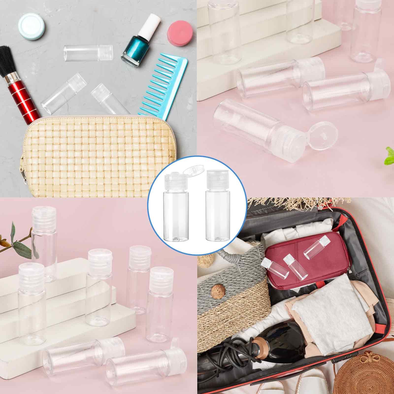 12-Piece Travel-Size Leak-Proof Makeup Sample Containers (1/2 oz) - Empty Plastic Mini Toiletry Bottles with Lids for Liquids, Cosmetics & Skincare - Perfect for Air Travel, Gym Bags & Vacation Essentials