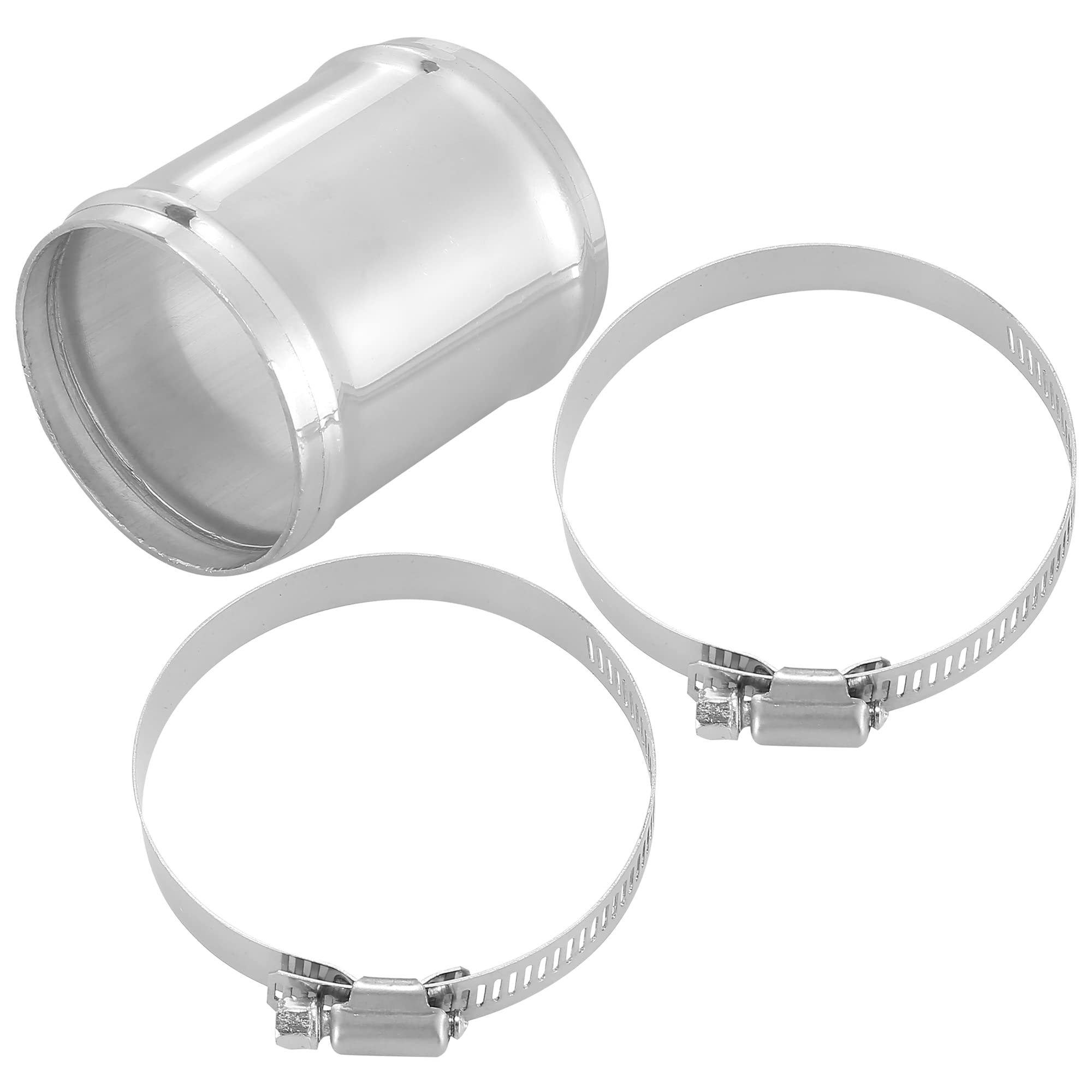X AUTOHAUX 63mm Aluminum Alloy Hose Joint Pipe Set with Clamps for Car Cooling System