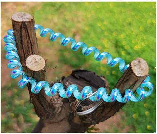 Iridescent Spiral Stretch Keychain Bracelet - Pack of 5 | Spring Coil Wristband for Keys, Rings & Small Items | Perfect for Home, Office & Travel Organization