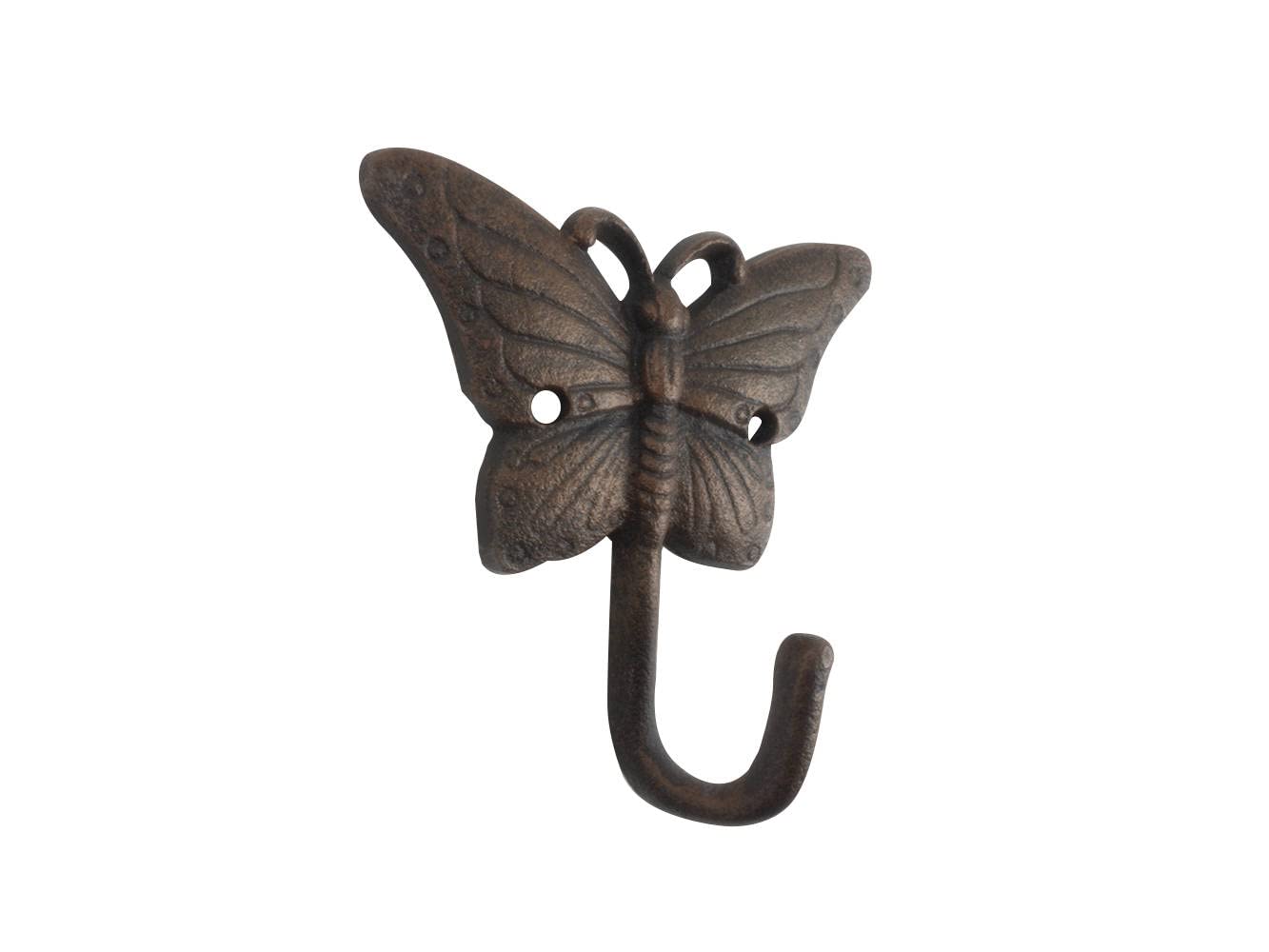 Handmade Nautical Wall Hook - Rustic Copper & Cast Iron Butterfly Design (6 Inch) - Perfect for Beach House Decor, Bathroom Towel Hanger & Coastal Themed Rooms