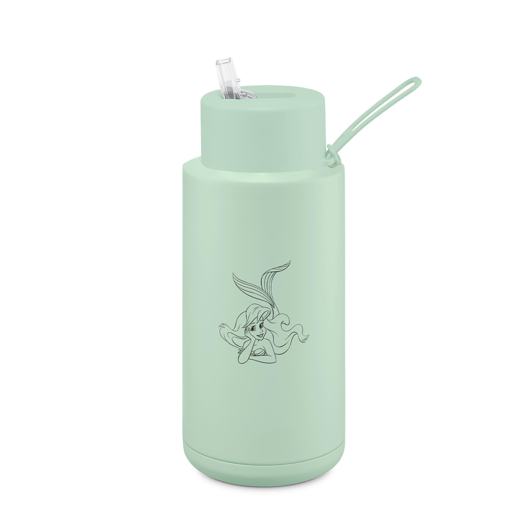 The Little Mermaid Ceramic Reusable Water Bottle - 34oz (1000ml) Insulated Travel Mug for Kids & Adults - Perfect for School, Gym, Hiking & Outdoor Activities