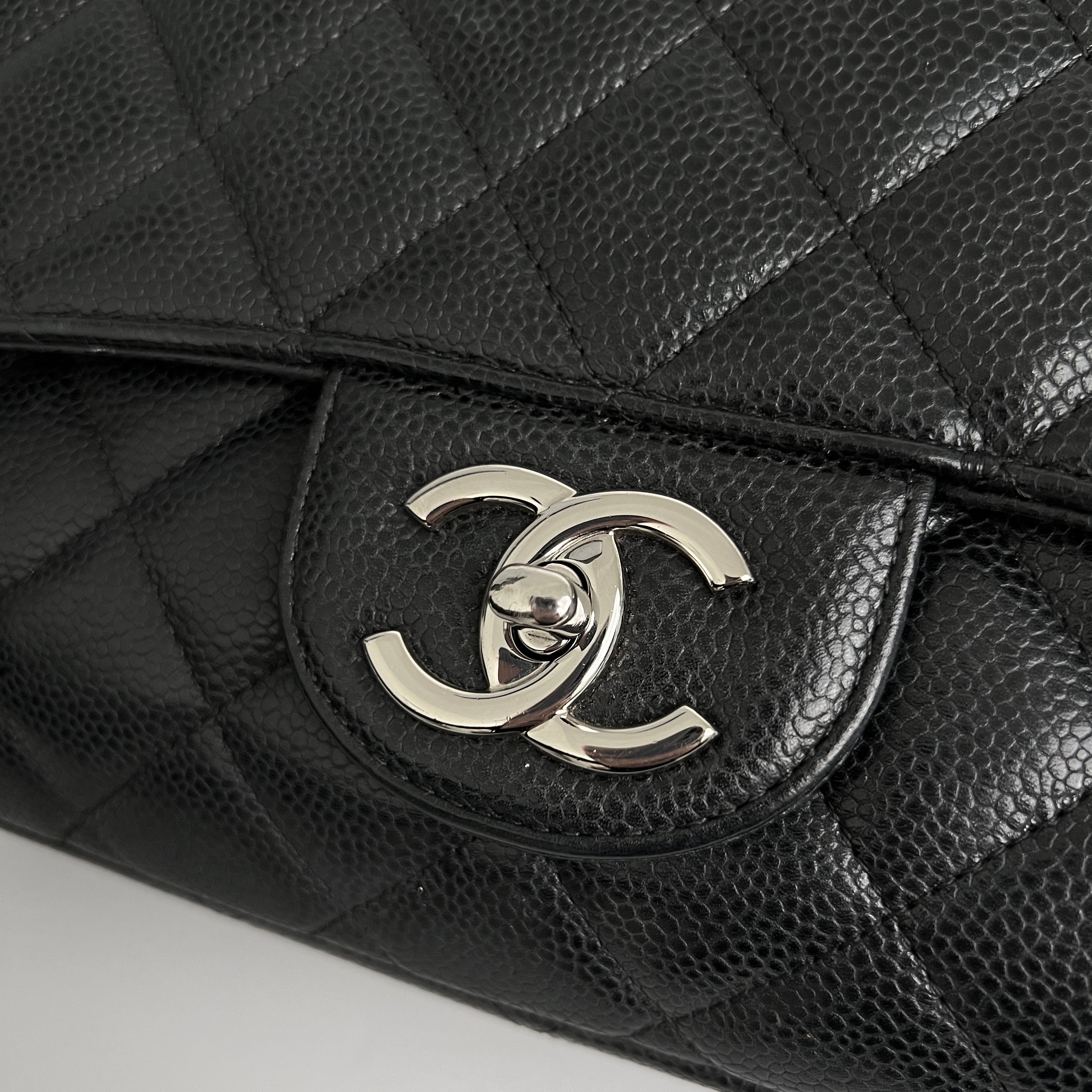 Chanel Quilted Caviar Maxi Black Leather Handbag - Luxury Designer Crossbody Bag for Women, Perfect for Work, Travel & Evening Events