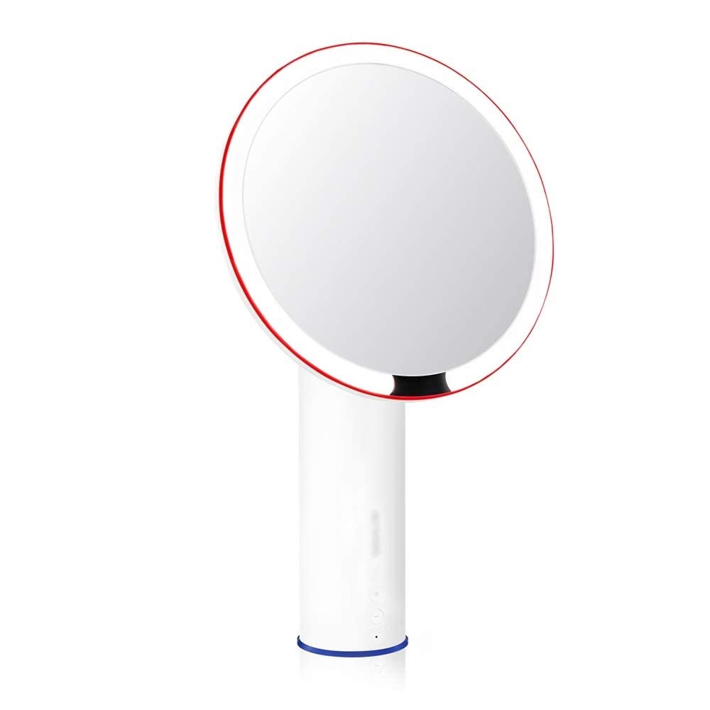 Sicunang Smart LED Makeup Mirror with Motion Sensor, Adjustable Brightness - Black Countertop Vanity Mirror for Bathroom, Bedroom & Dressing Room