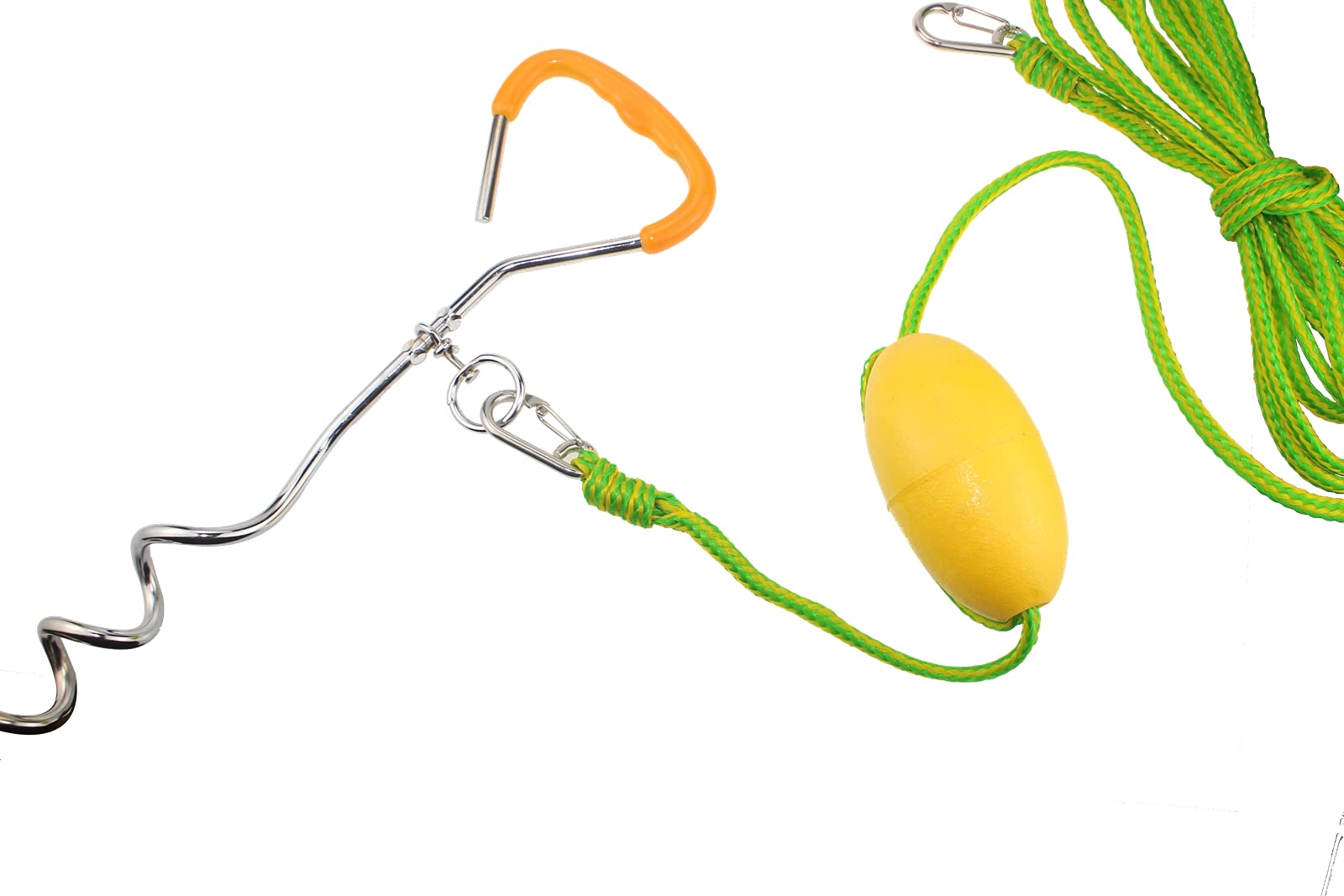 MOOCY Heavy Duty Screw Anchor System for Small Boats, PWC, Kayaks, Canoes & Stand Up Paddle Boards (SUP) | Includes 16-Ft Marine-Grade Anchor Rope, Buoy Float & Carabiner Clip | Perfect for Beach Camping, Fishing & Water Sports