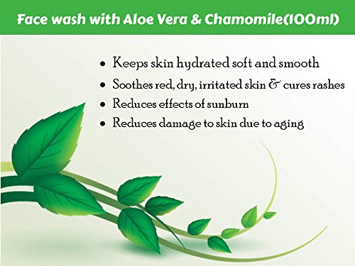 MITVANA Aloe Vera & Chamomile Face Wash 100ml - Gentle Cleansing for Sensitive Skin, Acne & Dry Skin - Perfect for Morning & Night Skincare Routine