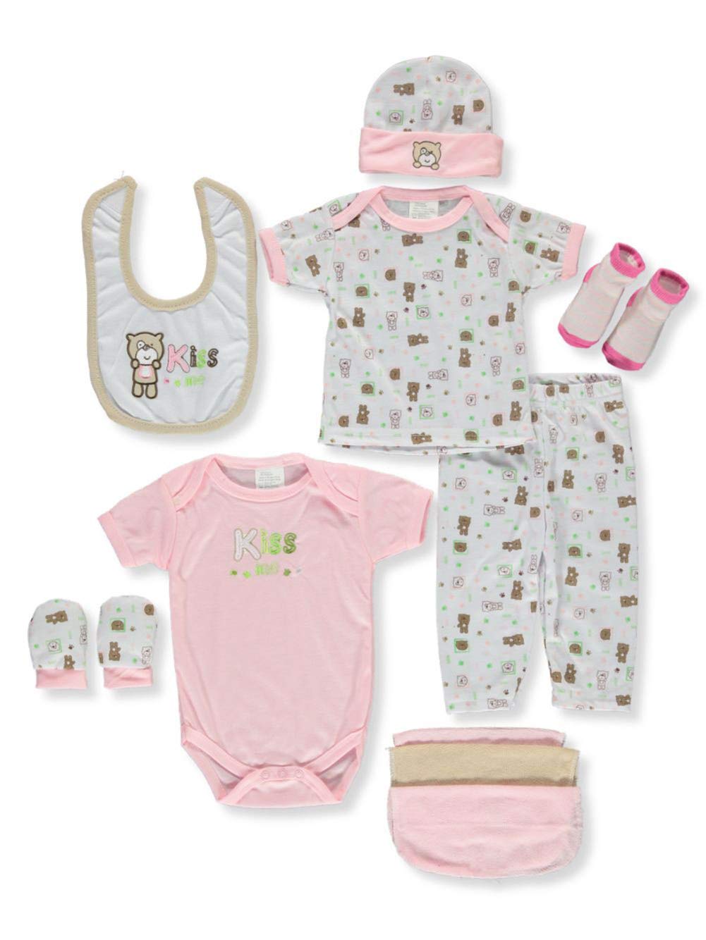 Adorable Newborn Baby Girl Clothes Set - Cute Outfits with Shirt, Pants, Bib, Hat & Socks | Perfect Baby Shower Gift & Essential Unisex Newborn Essentials for Hospital, Photo Shoots & Daily Wear