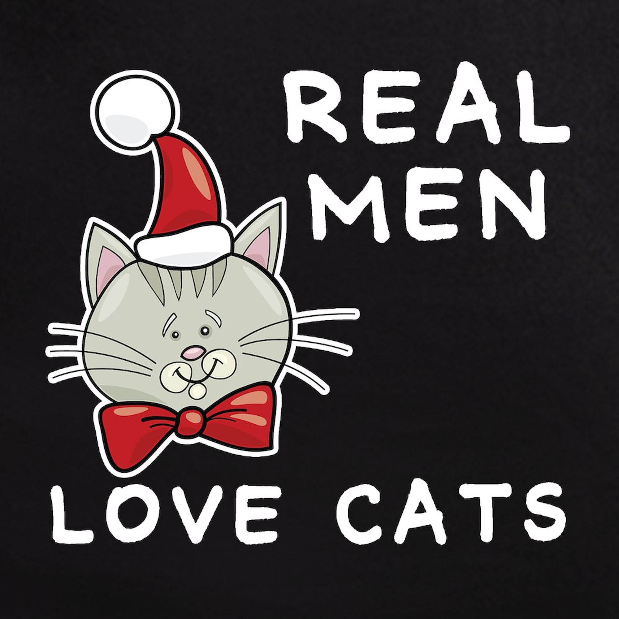 Real Men Love Cats Men's Dark Pajama Set - Comfortable Sleepwear for Cat Lovers | Cozy Nightwear for Relaxing at Home & Lounging