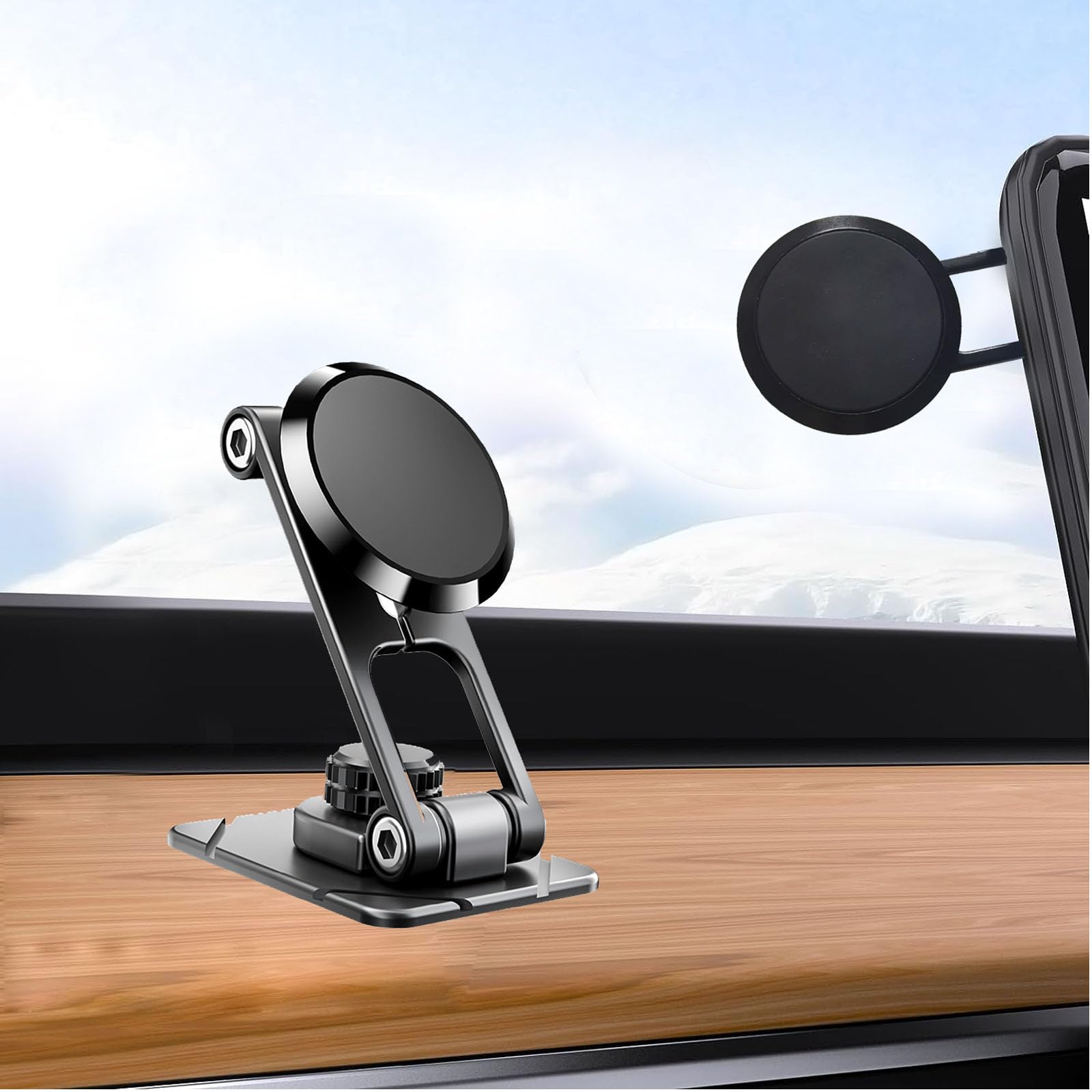 360° Rotating MagSafe Phone Mount for Tesla Model 3/Y - Foldable Hidden Car Phone Holder Compatible with All Smartphones | Perfect for Hands-Free Navigation & Streaming in Your Tesla