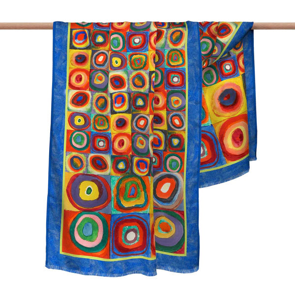 Kandinsky Circles Scarf - Abstract Art Inspired Fashion Accessory for Women - Perfect for Art Lovers, Office Wear & Special Occasions