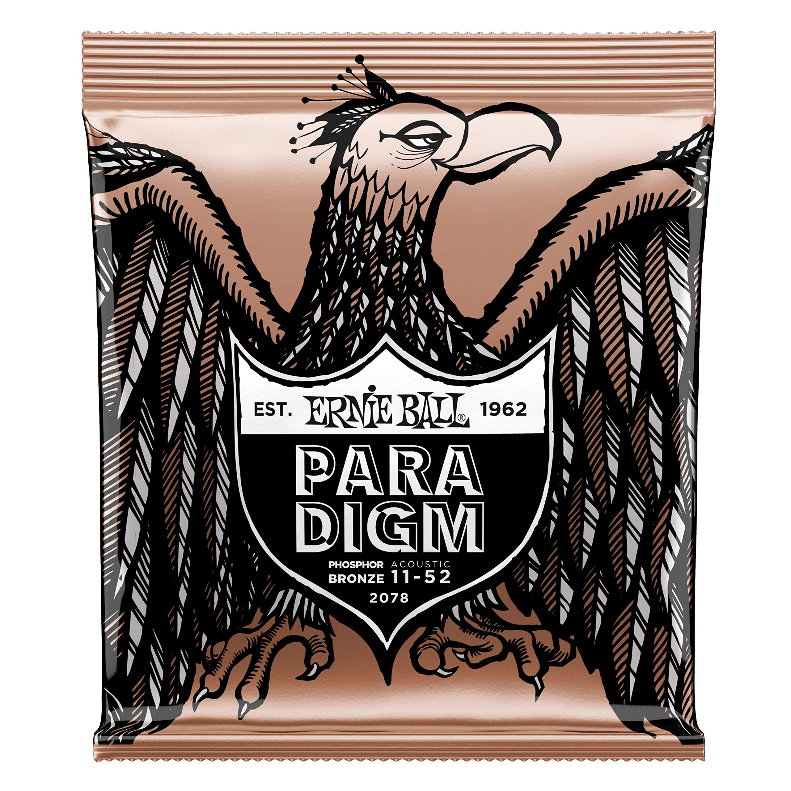 4-Pack Ernie Ball 2078 Paradigm Phosphor Bronze Acoustic Guitar Strings - Light 11-52 Gauge | Perfect for Folk, Country & Fingerstyle Playing