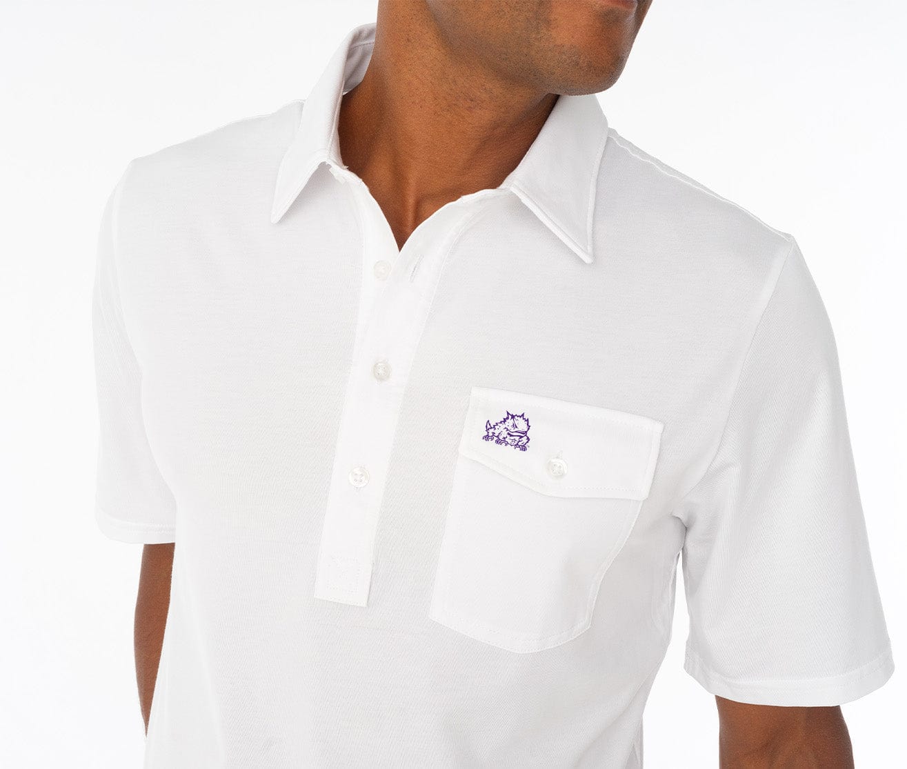 TCU Horned Frog Coach's Performance Players Shirt - Breathable Moisture-Wicking Athletic Top for Football, Basketball & Training - White