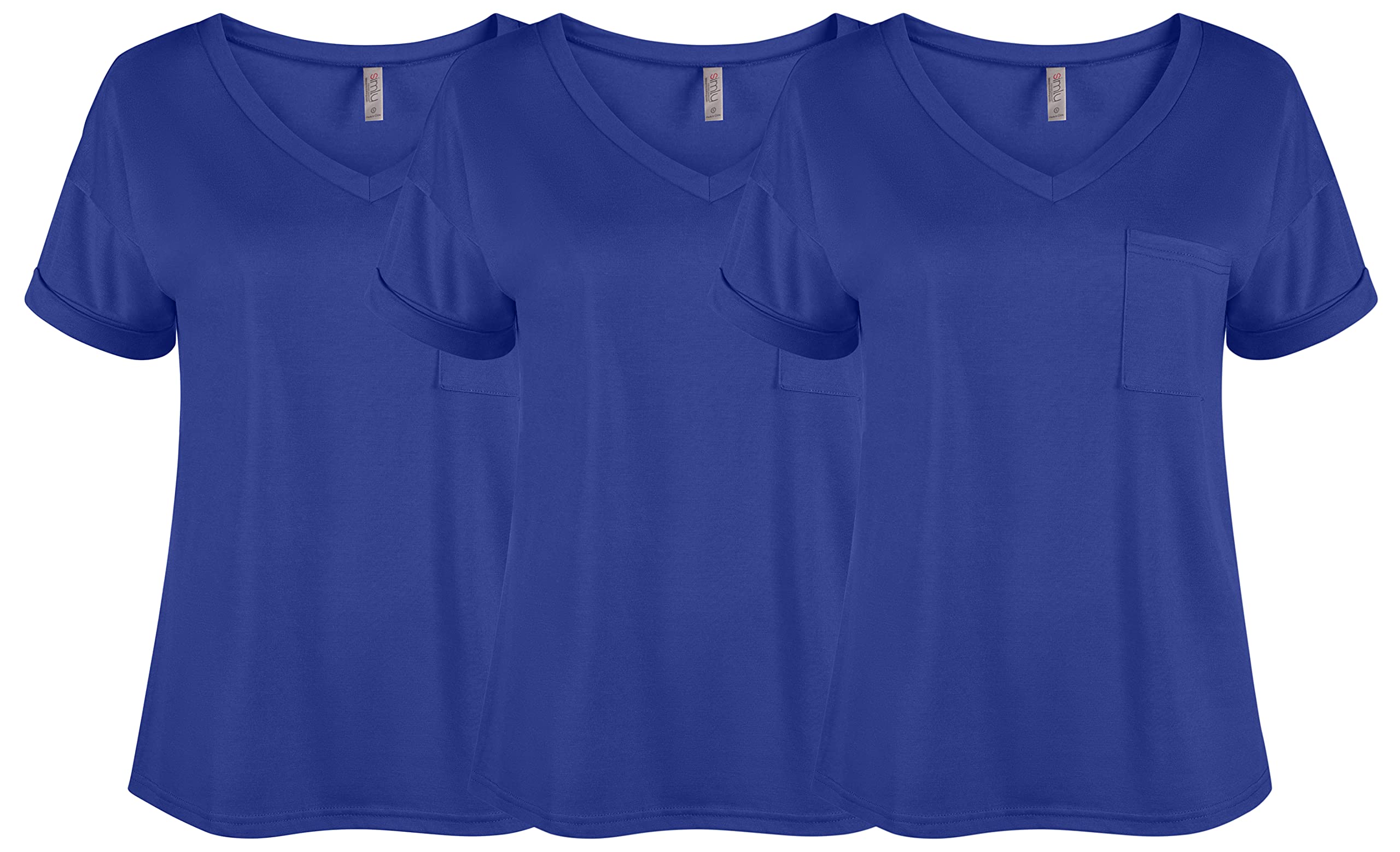 Women's Casual V-Neck T-Shirts Pack - Short Sleeve Tops for Everyday Wear in Regular & Plus Sizes | Perfect for Work, Gym, and Weekend Outfits