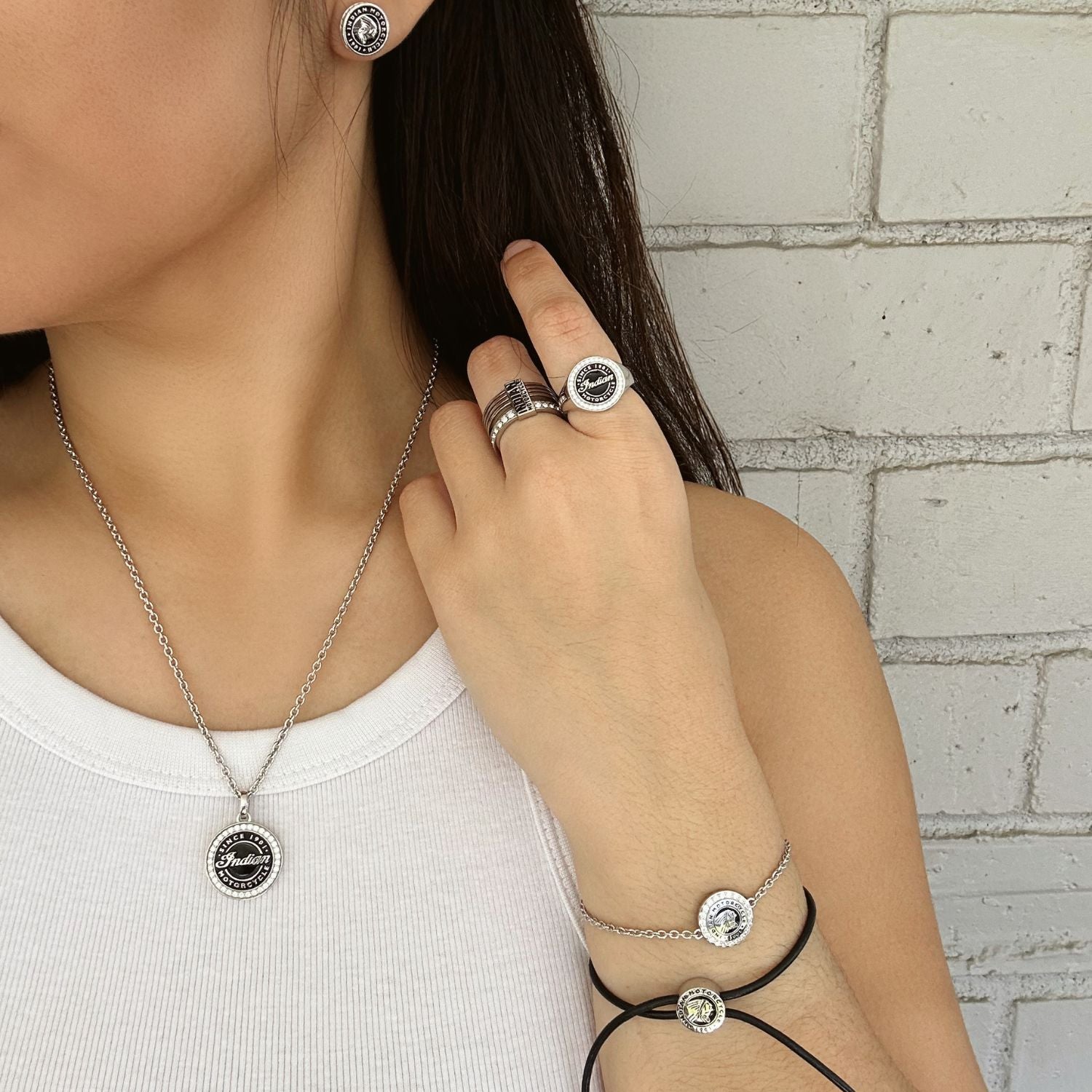 Elegant Roundel Script Silver & Bling Necklace for Women - Dainty Layering Jewelry Perfect for Date Night, Parties & Everyday Wear