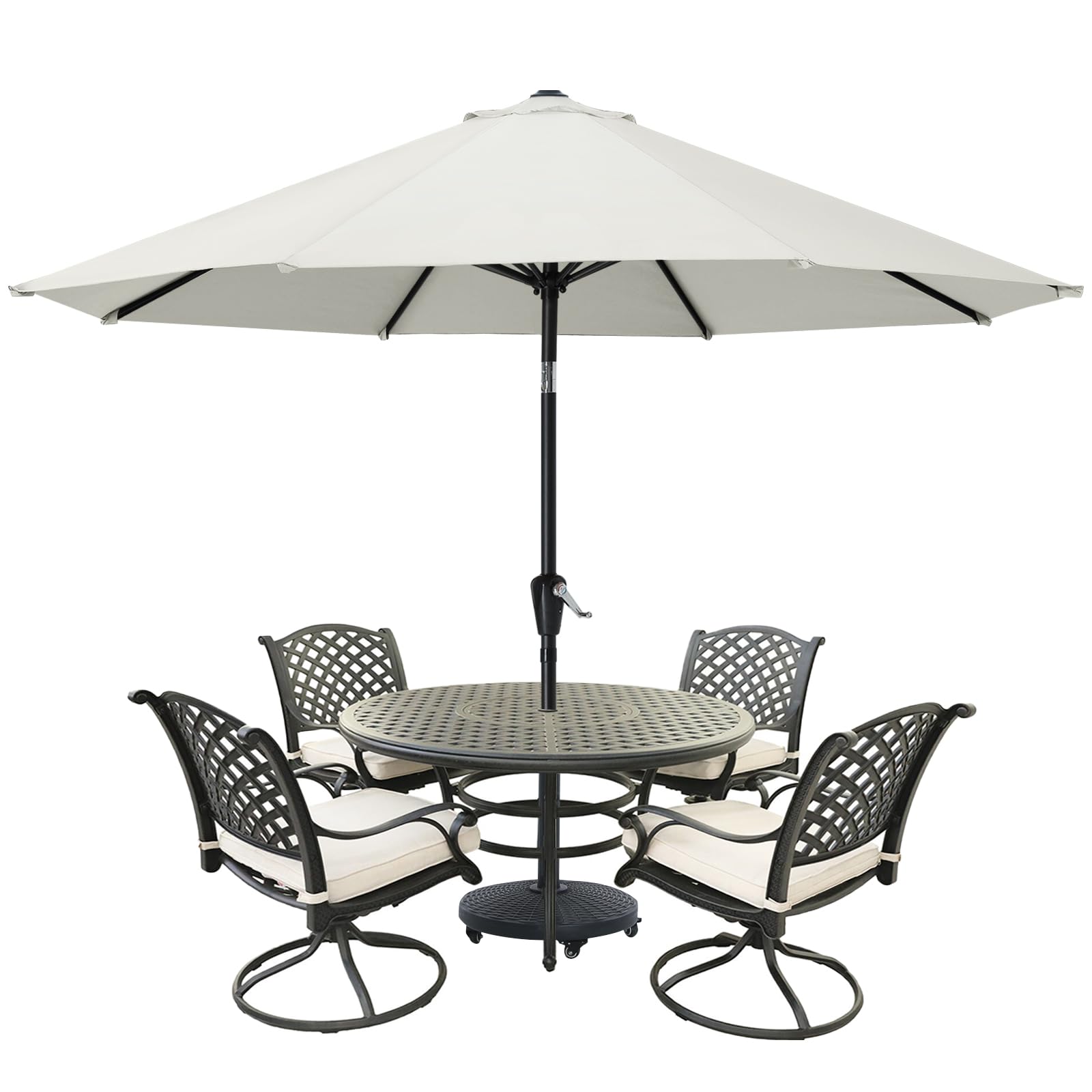 MASTERCANOPY 9ft Light Beige Outdoor Patio Umbrella with 8 Ribs - Perfect for Market Tables, Restaurants, Poolside & Backyard Relaxation