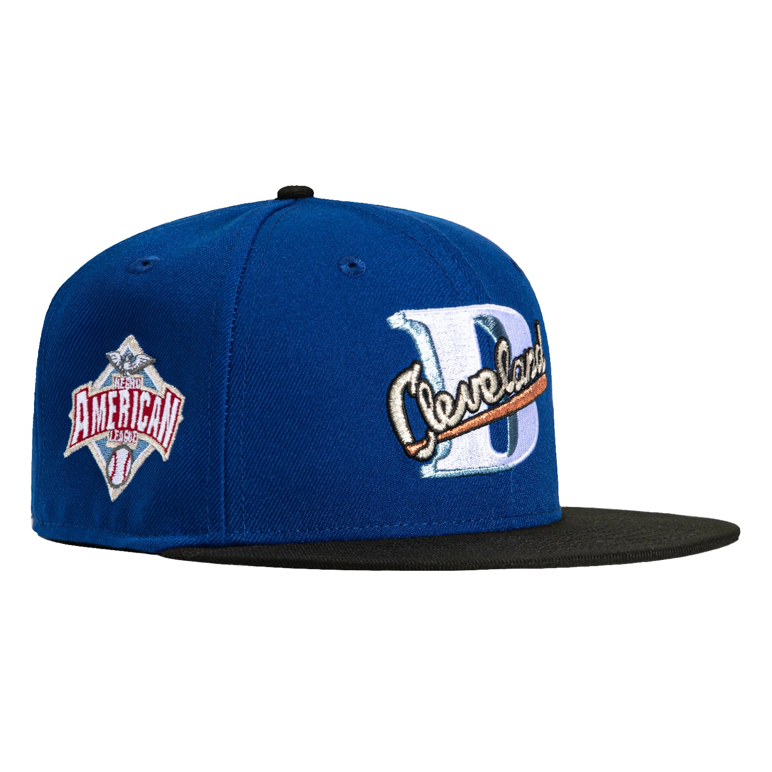 New Era 59Fifty Cleveland Buckeyes Negro American League Baseball Cap - Royal & Black Snapback Hat for Sports Fans & Collectors | Perfect for Baseball Games, Streetwear Fashion & Memorabilia Display