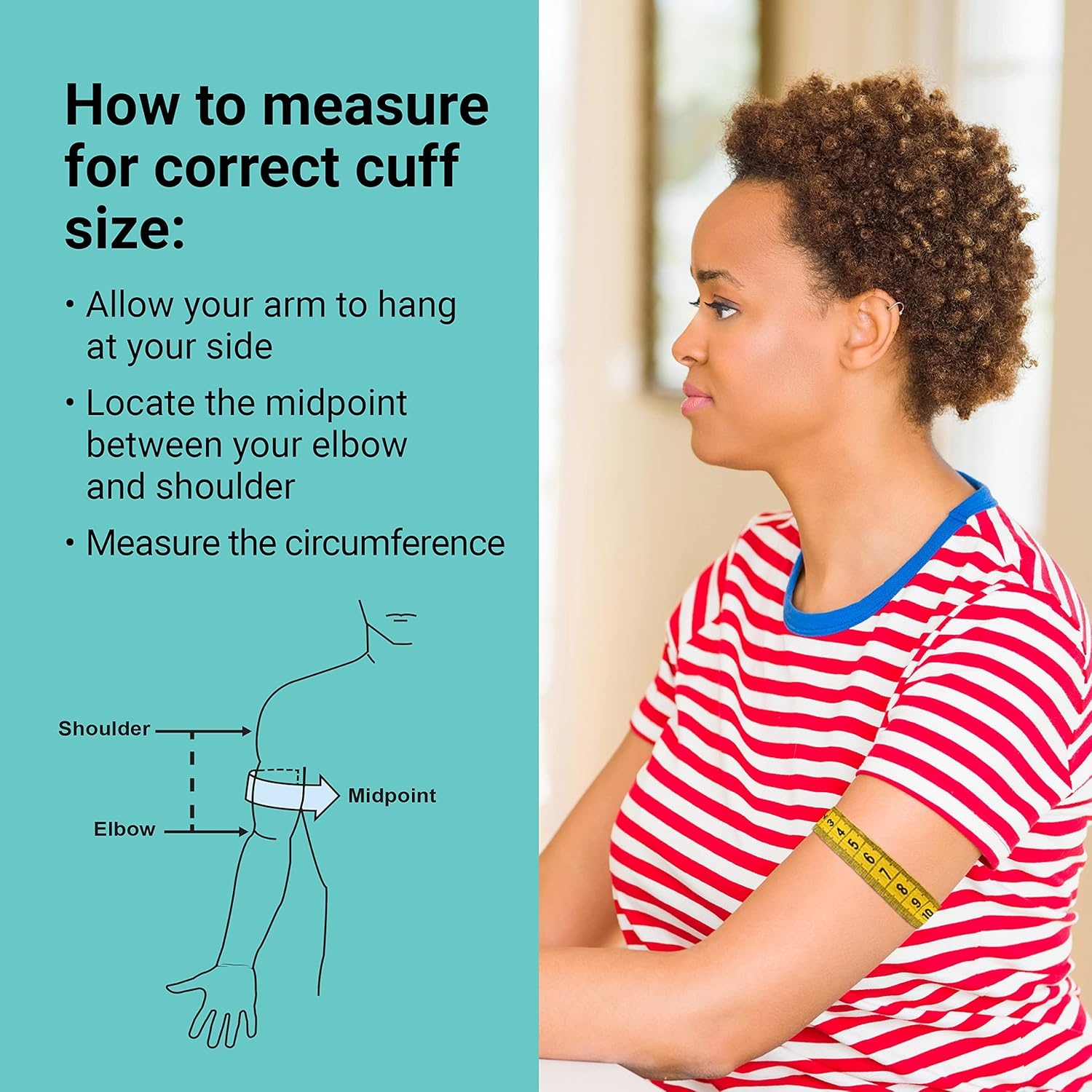 LifeSource UA 392 Smooth Fit Blood Pressure Monitor Cuff - Accurate & Comfortable Arm Cuff for Home Use, Clinics & Travel