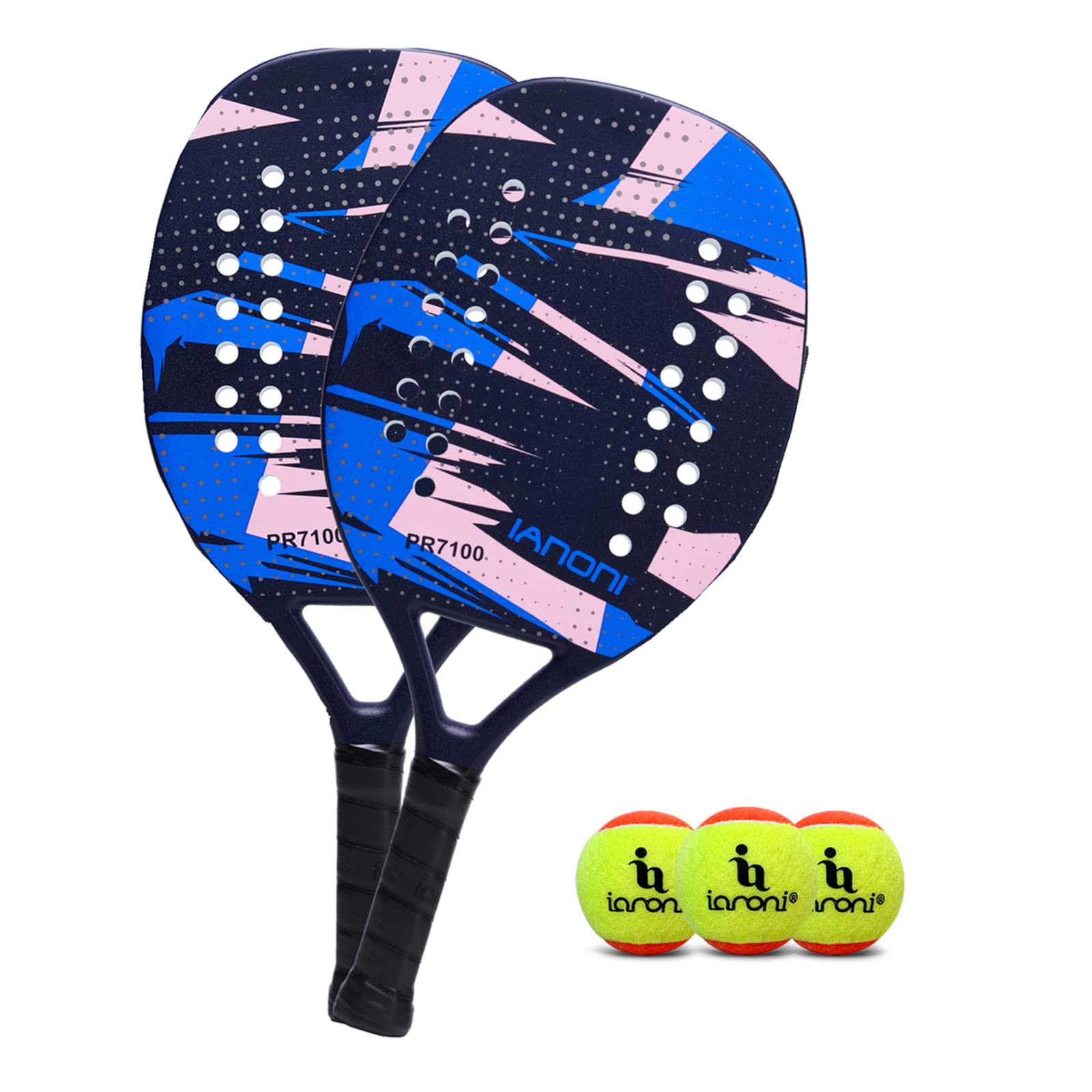 Premium Carbon Fiber Beach Tennis Paddle with EVA Memory Foam Core - Lightweight & Durable Racket for Outdoor Beach Games, Backyard Fun & Water Sports