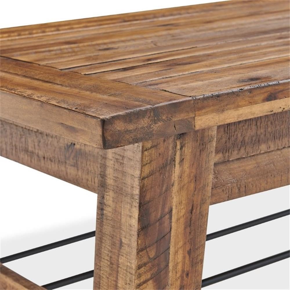 BOWERY HILL 48 Inch Industrial Brown Wood Coffee Table - Rustic Modern Living Room Furniture for Home Decor, Farmhouse Style Center Table with Metal Frame