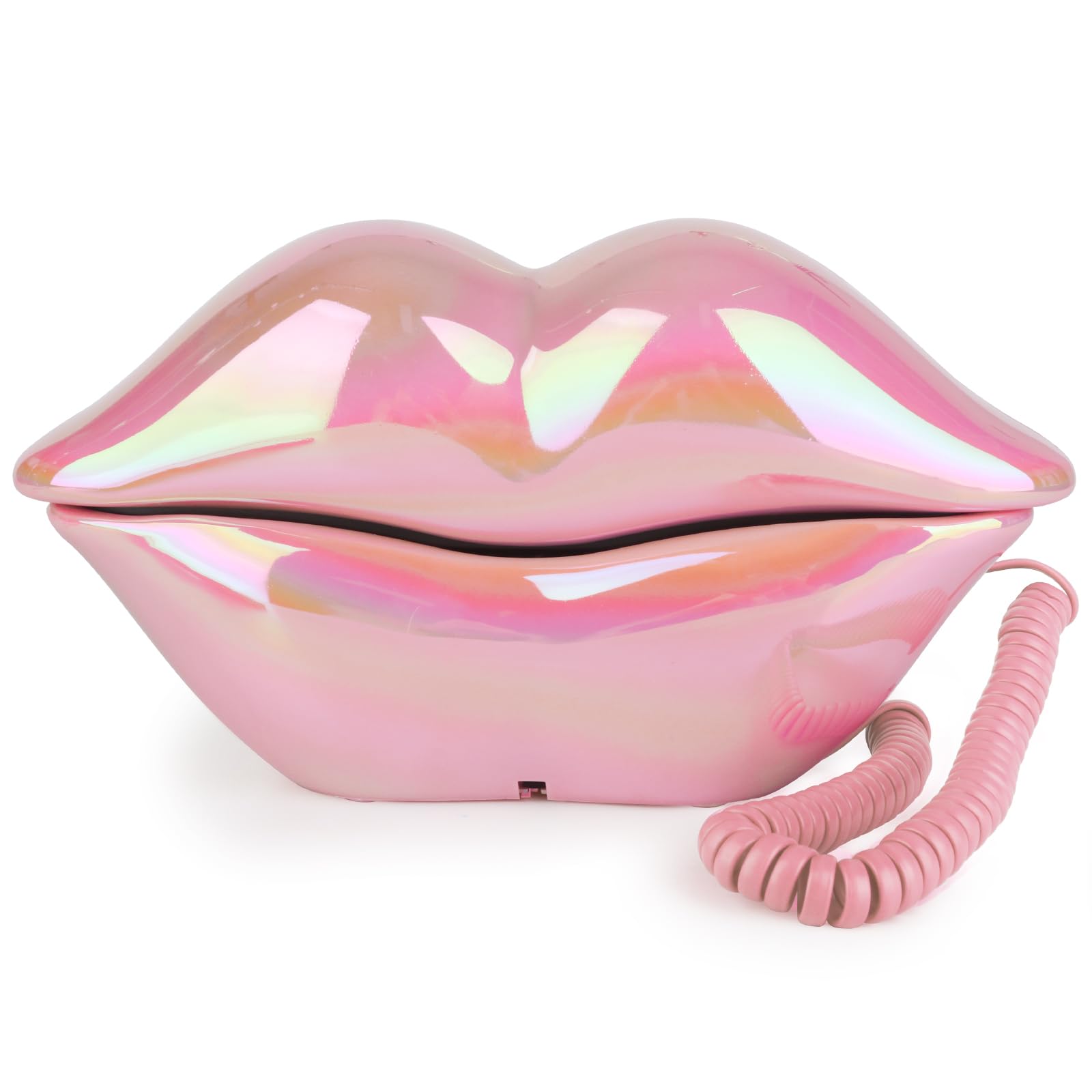 Cute Cartoon Lip-Shaped Corded Landline Telephone - Novelty Retro Home Office Phone for Decor, Gifts & Unique Art - Perfect for Bedroom, Living Room & Vintage Shops