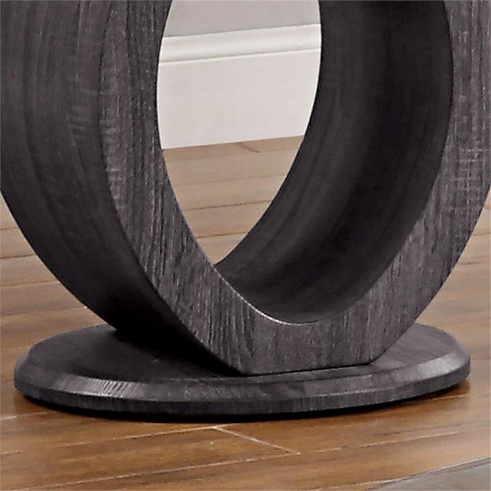 Furniture of America Mason Contemporary Gray Glass Top End Table - Perfect for Living Room, Bedroom & Office Decor