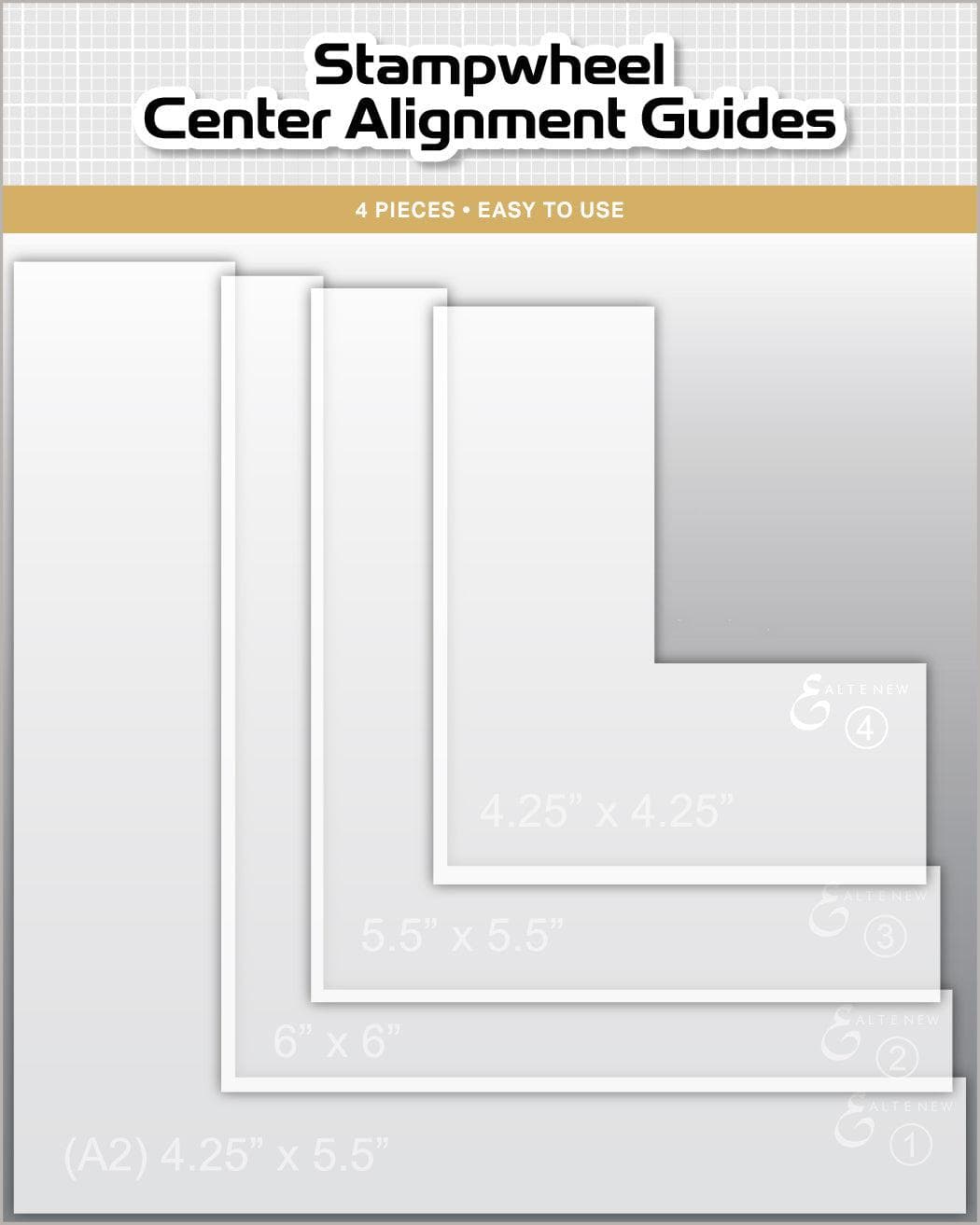 Stampwheel Center Alignment Guides - Perfect for Scrapbooking, Card Making & DIY Crafts - High Precision Alignment Tool for Paper Crafting Projects