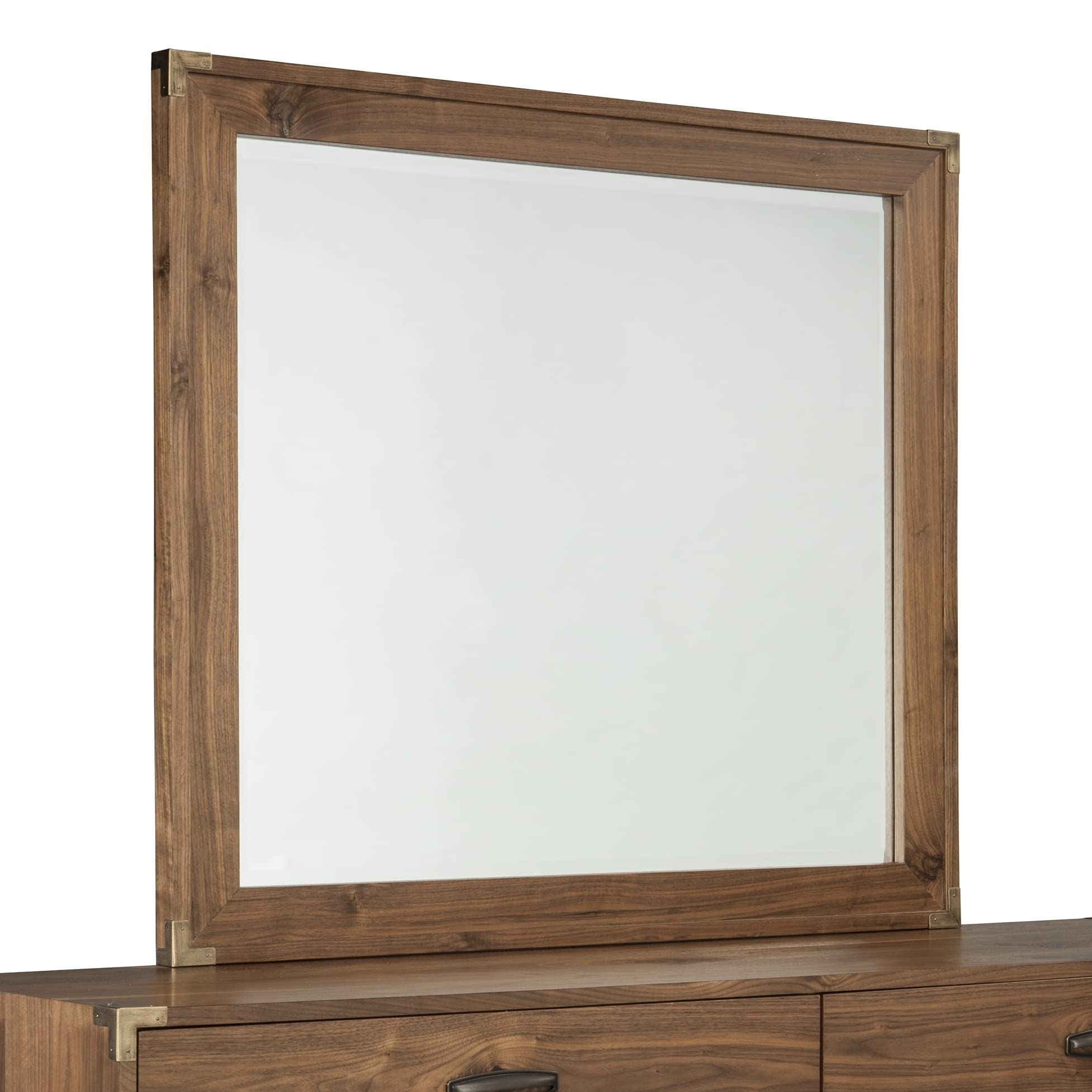 Modus Furniture Adler Mirror in Natural Walnut - Elegant Wall Mirror for Living Room, Bedroom & Entryway Decor