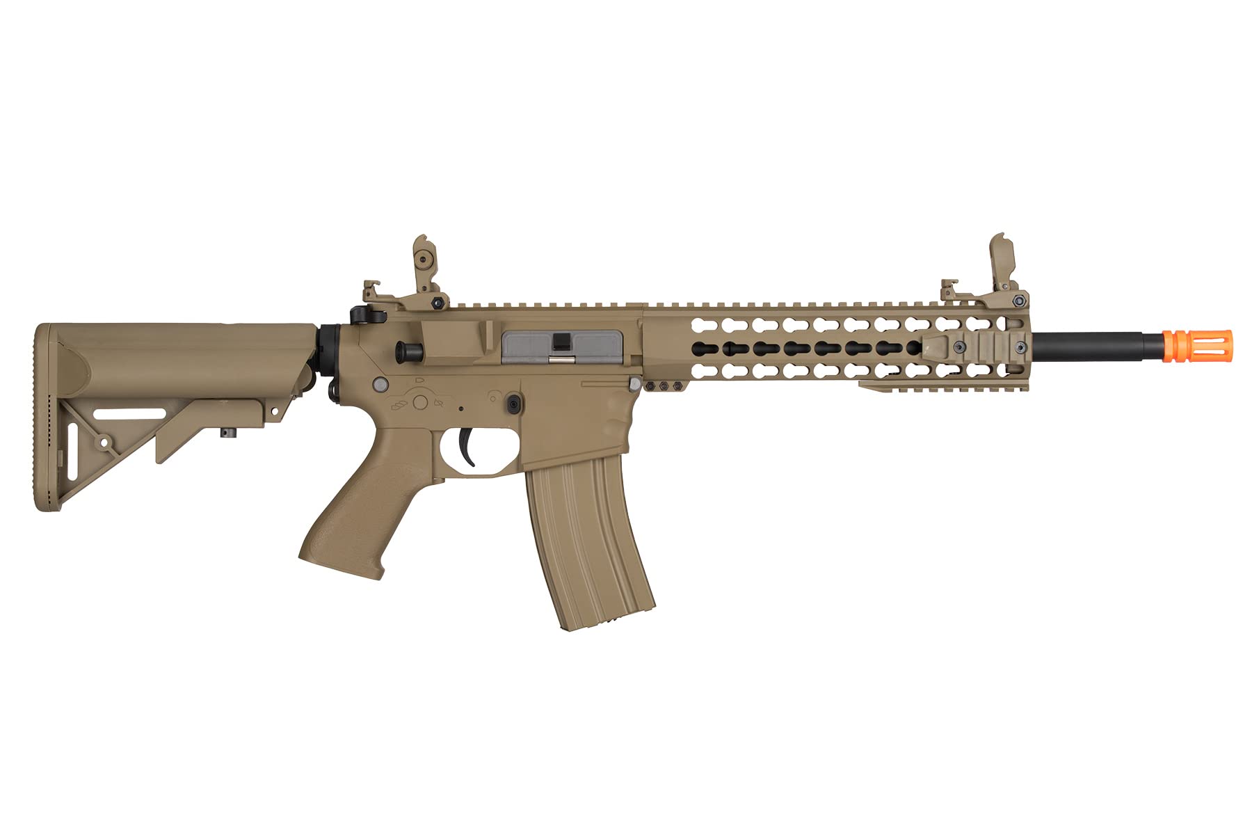 Lancer Tactical GEN 2 M4 Custom Body AEG Metal Gear Electric Airsoft Rifle - Tan | High Performance Airsoft Gun for Outdoor Combat & Tactical Training