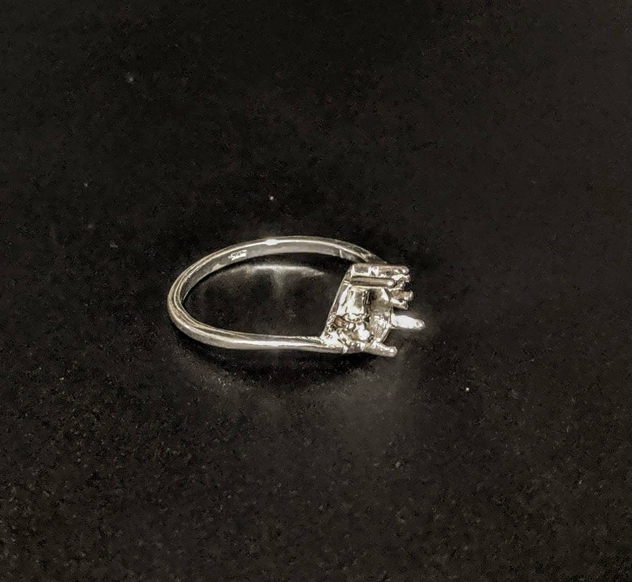Sterling Silver or 14K Gold 6x4mm & 8x5mm Pear-Shaped Ring Setting with Accents - Size 7 (163673/143673) - Perfect for Engagement Rings, Wedding Bands & Jewelry Making