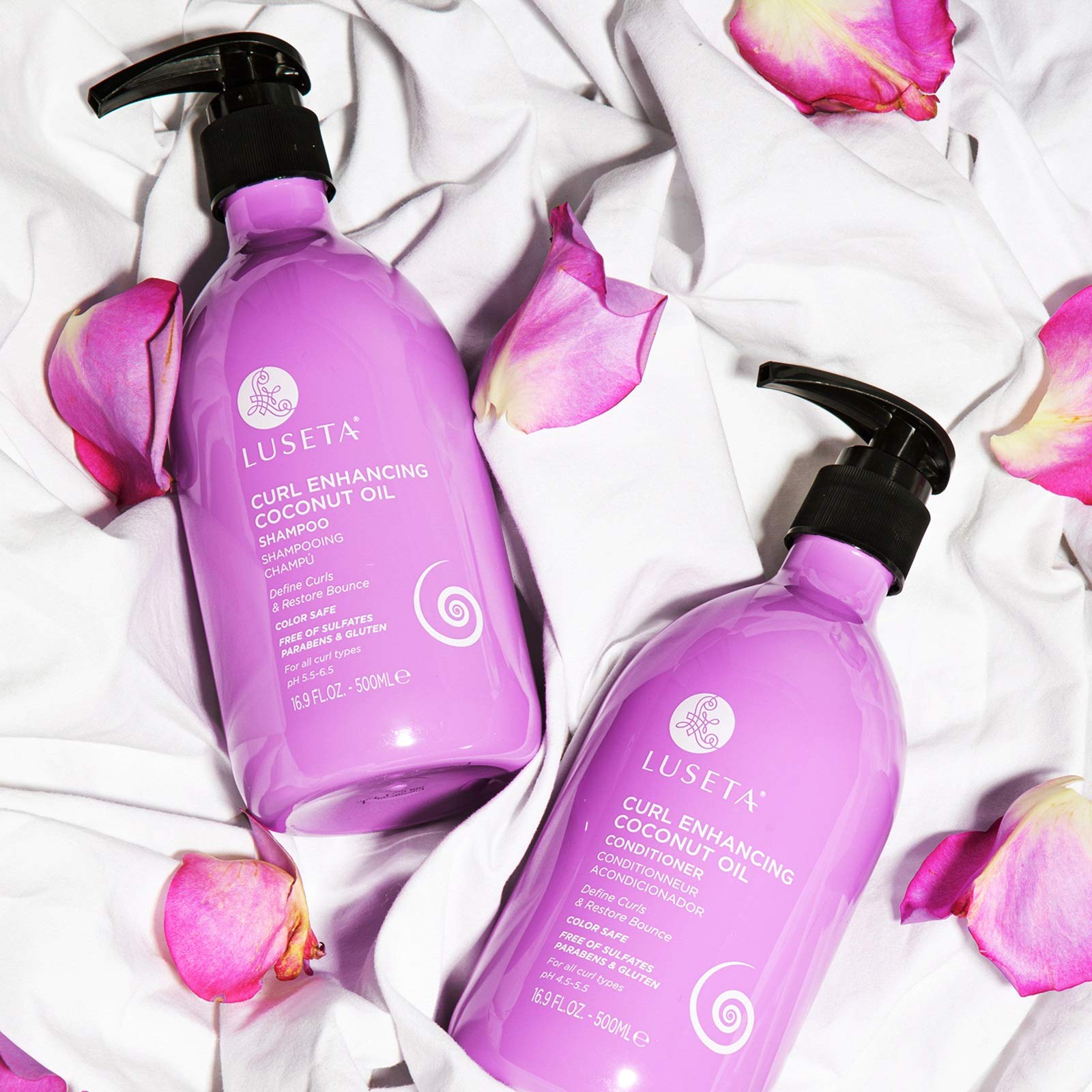 Luseta Coconut Oil Shampoo for Dry Damaged Hair - Curl Enhancing Formula to Restore Bounce & Define Curls, 33.8 Oz - Prevents Breakage & Frizz - Perfect for Natural Curly Hair Care & Daily Hydration