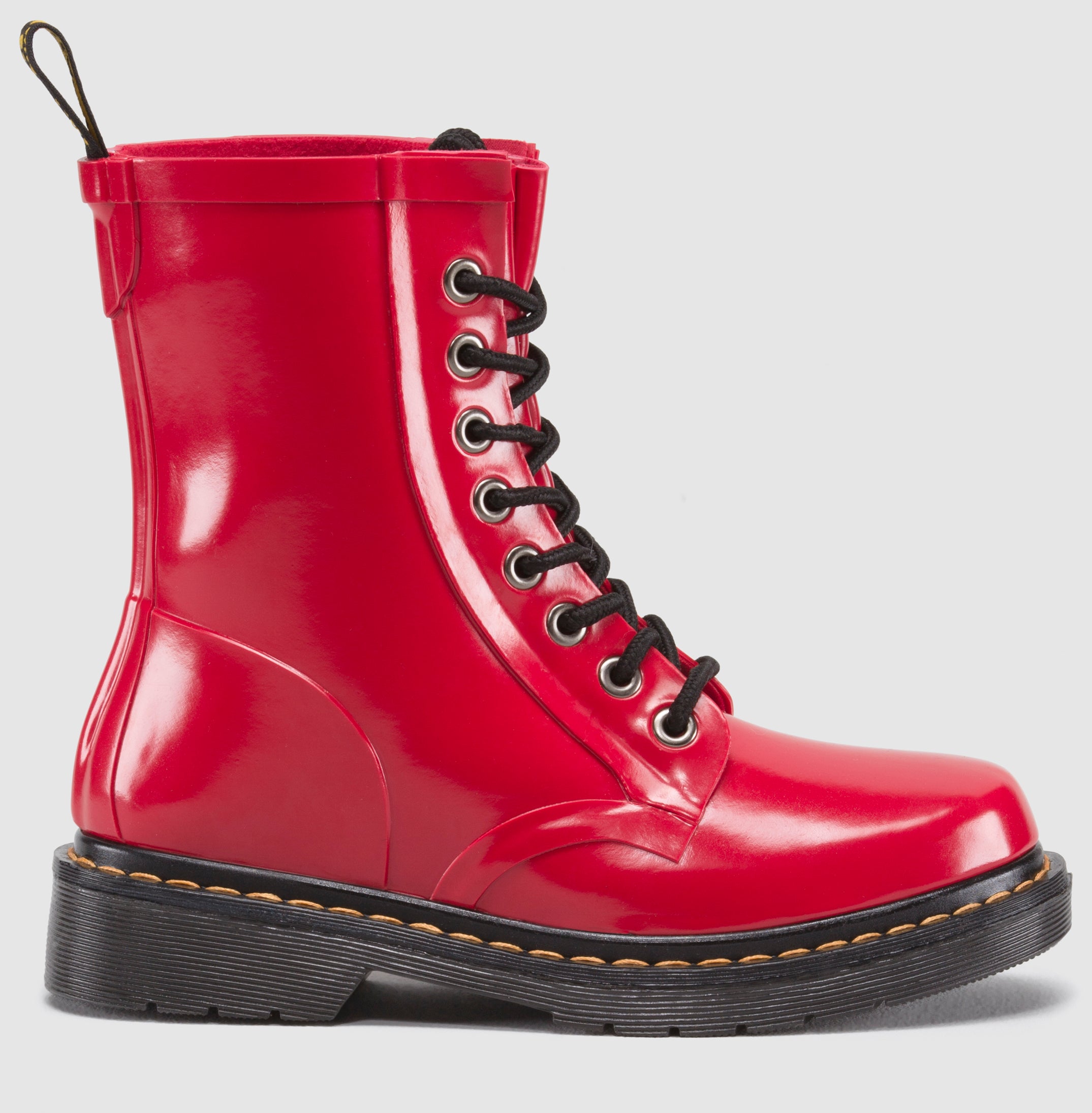 Drench Red Patent Rubber Boots for Women - Waterproof Rain Boots for Outdoor, Gardening & Farm Work - Stylish & Comfortable Wet Weather Footwear
