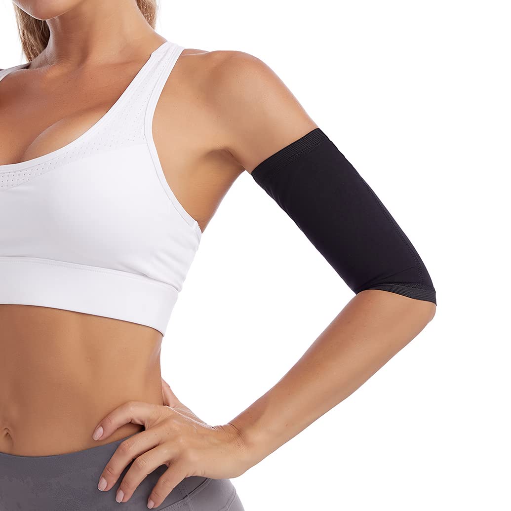 Bakerdani Arm Trimmers for Men & Women - Compression Sauna Sweat Arm Bands with Heat-Trapping Technology - Arm Sleeve Wraps for Workout, Weight Loss & Detox - Perfect for Gym, Yoga & Sauna Sessions