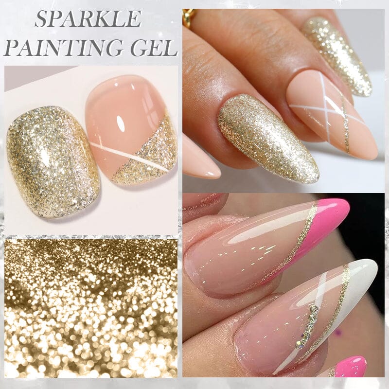 Sparkle Painting Gel 5ml - Glitter Nail Art Polish for DIY Manicure - Perfect for Parties, Weddings & Special Occasions