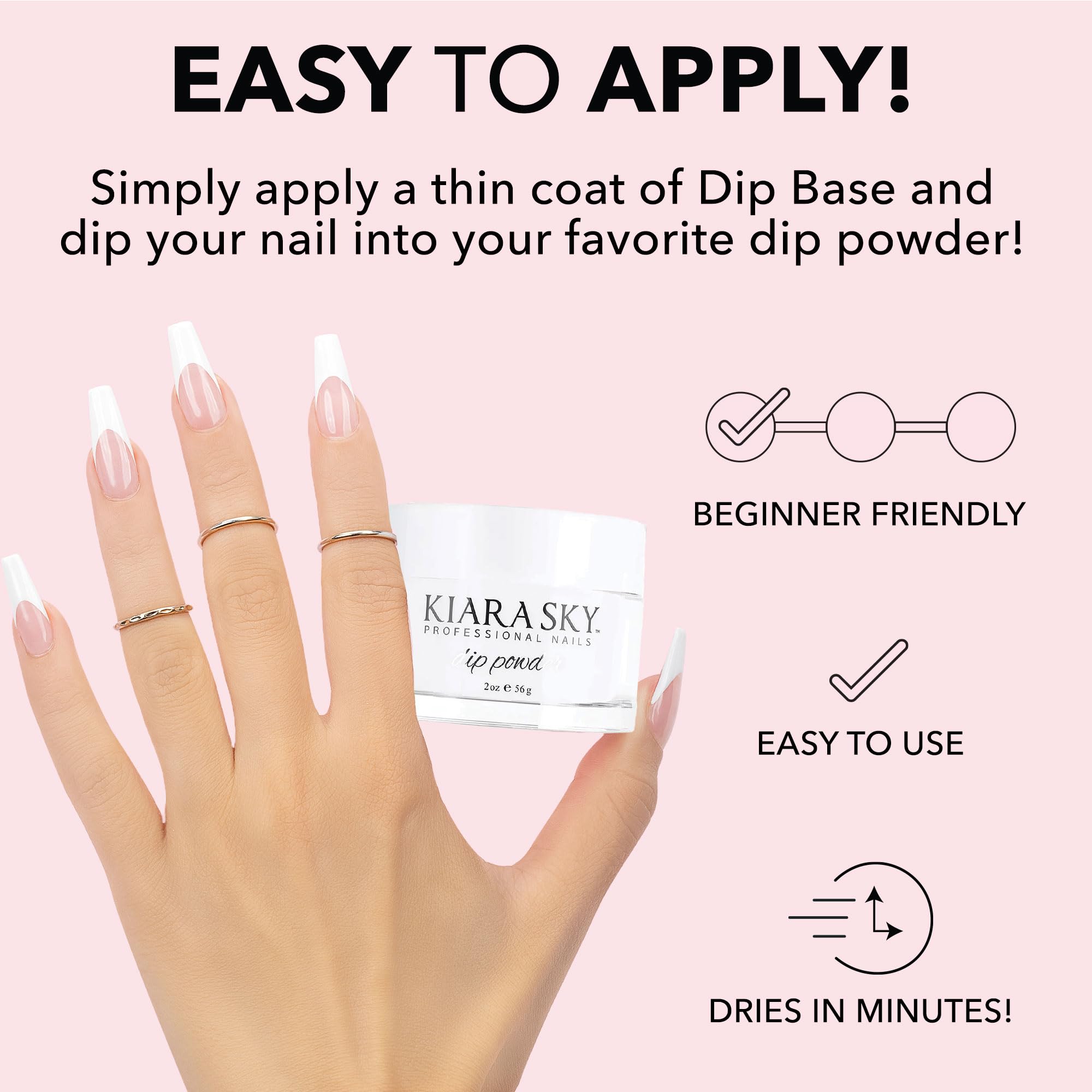 Kiara Sky Professional Nails Dipping Powder - Clear (2 oz) | Long-Lasting Manicure & Nail Art Kit for Salon-Quality Results at Home | Perfect for DIY Nails, Special Occasions & Everyday Wear