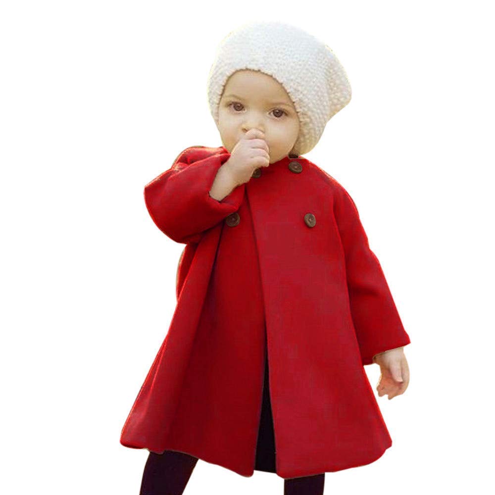 SWNONE Baby Coats for Girls - Soft Spring & Fall Jacket with Button Closure | Warm Outerwear for Toddler Girls | Perfect for Playdates, Park Outings & Family Photos