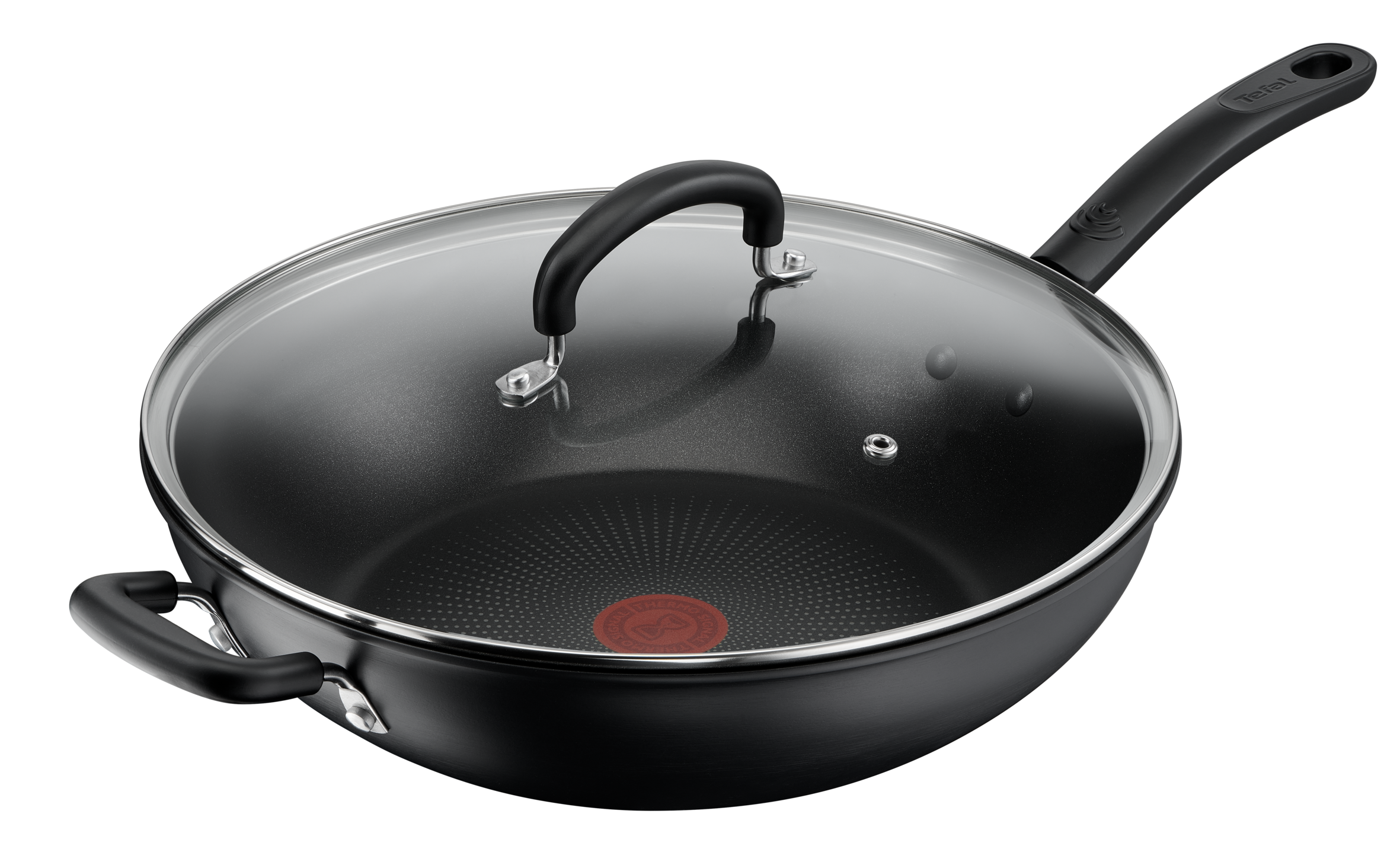 Tefal 32cm Hard Anodized Non-Stick Wok with Lid - Professional-Grade Cookware for Stir-Frying, Sautéing & Deep Frying - Perfect for Asian Cuisine & Home Cooking