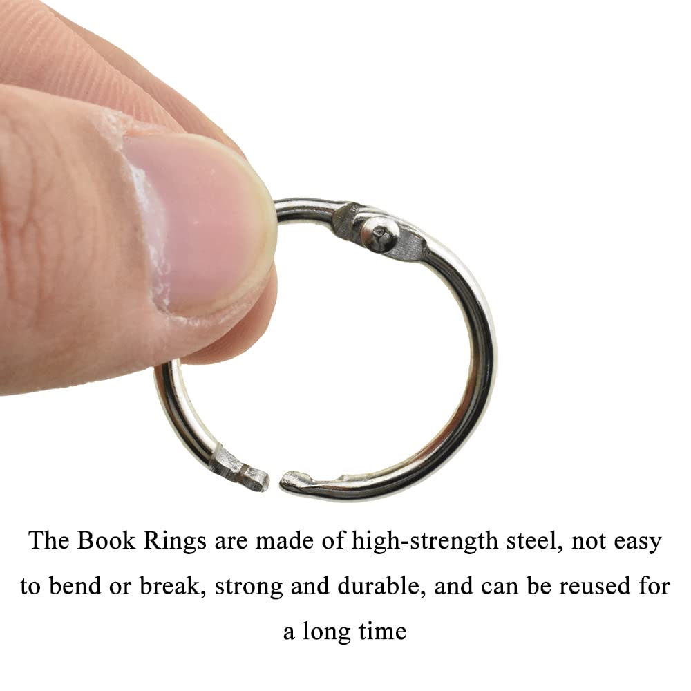 HAHIYO 1 Inch Metal Binder Rings - 70Pcs Silver Key Rings for Index Cards & Paper Organization