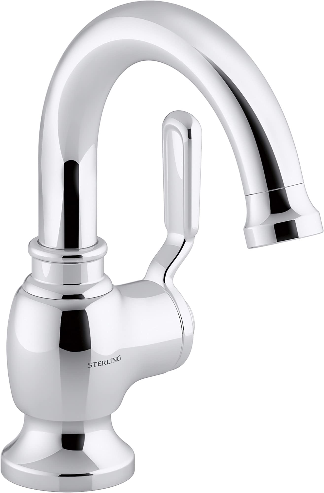 Ludington Single-Handle Bathroom Sink Faucet - Modern Waterfall Spout, Brushed Nickel Finish for Bathroom Vanity & Powder Room - Perfect for Home, Hotel & Commercial Use