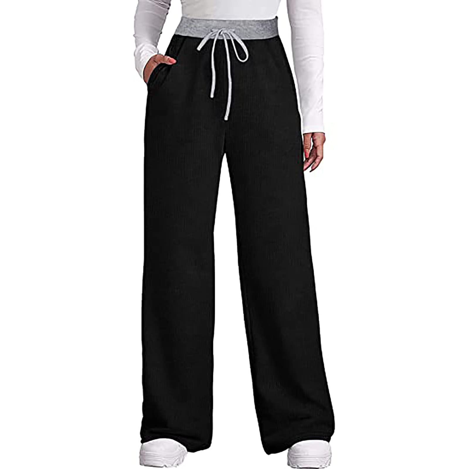 Women's Floral Print Drawstring Lounge Pants - Comfy Wide Leg Palazzo Sweatpants for Yoga, Pajamas & Casual Wear - Perfect for Christmas Gifts, Relaxing at Home or Lounging in Style